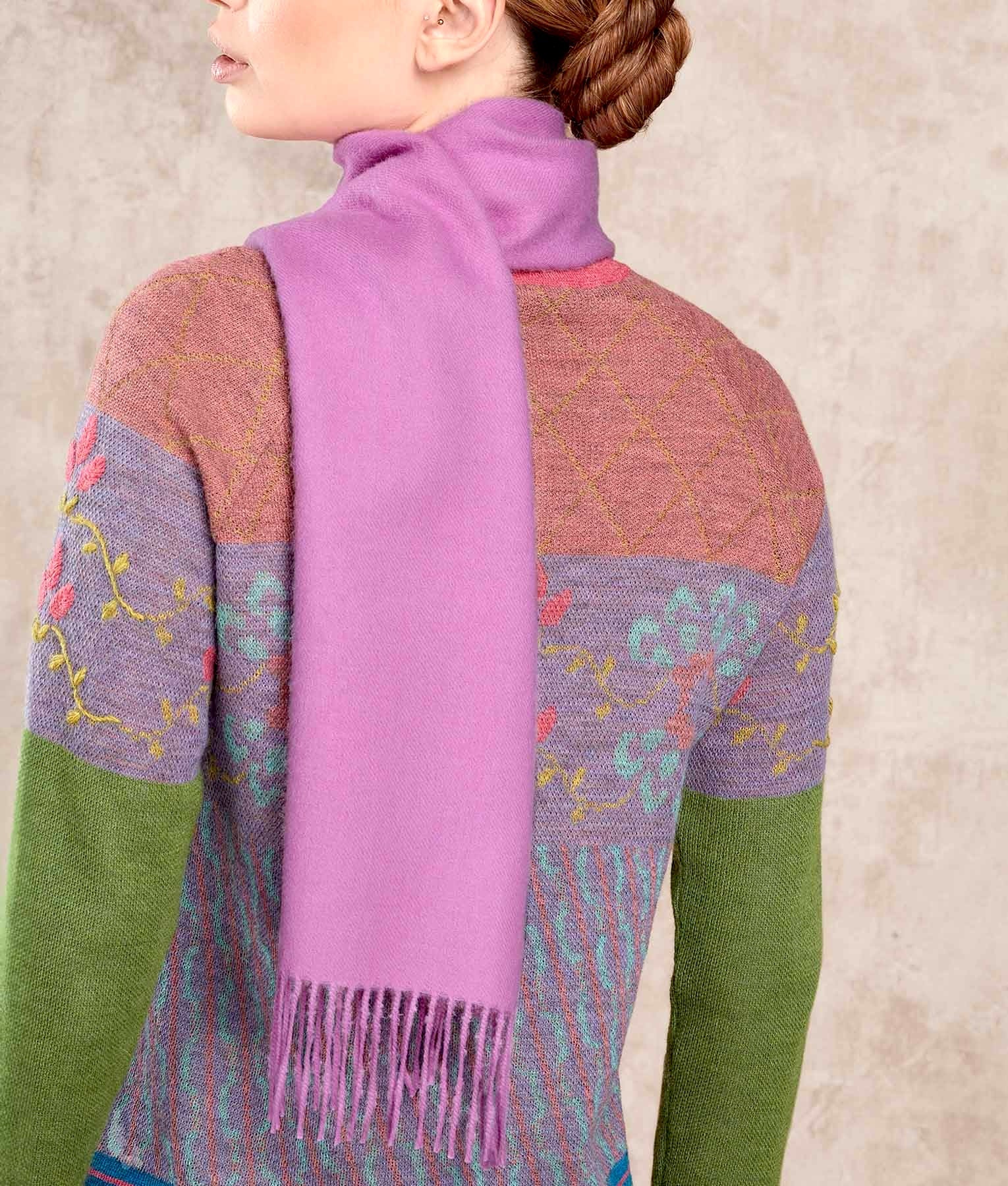Long Baby Alpaca Scarf - Orchid Pink - Unisex