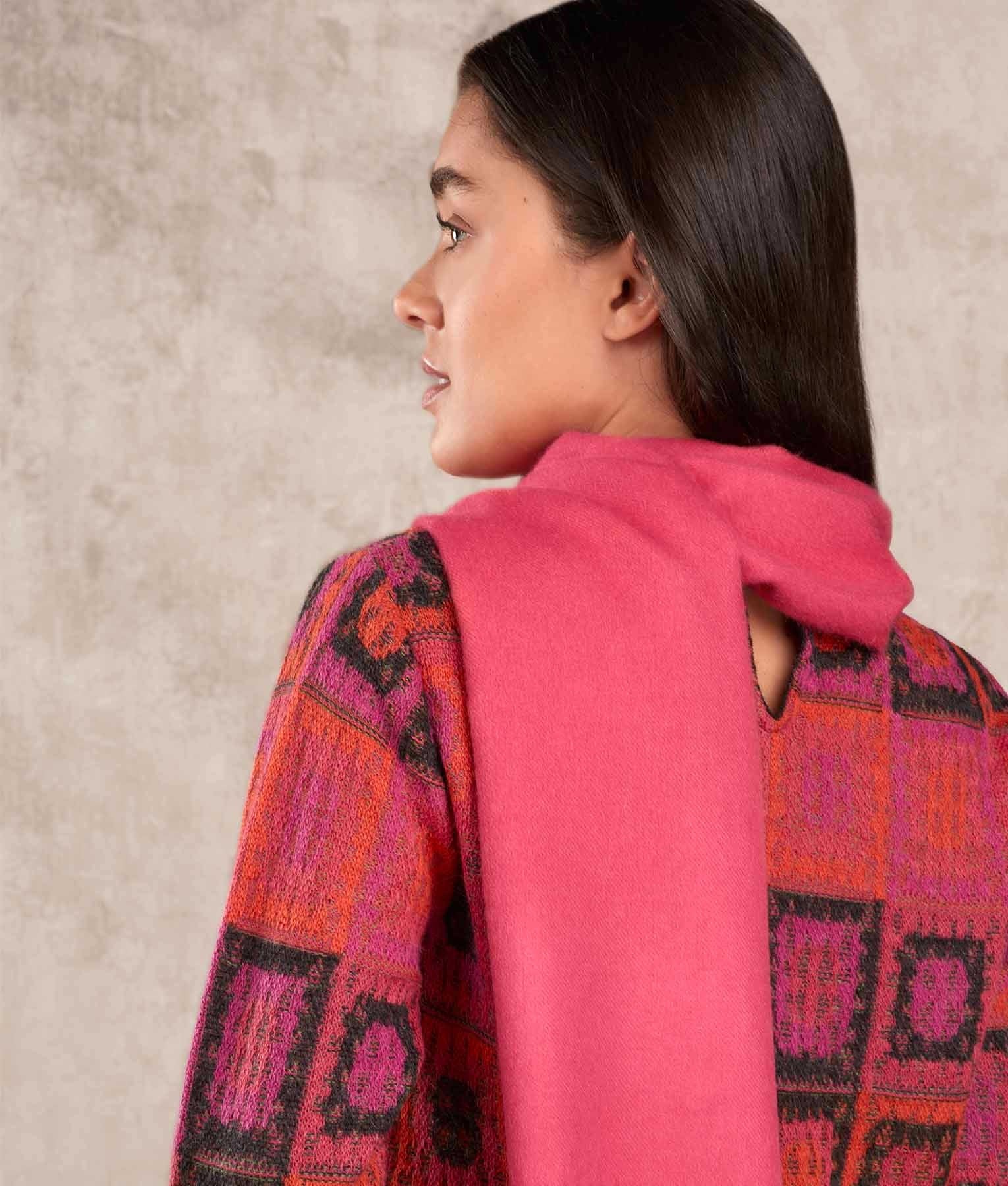 Premium Baby Alpaca Scarf - French Rose - Unisex