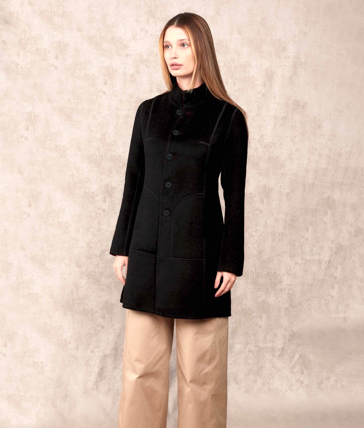 Reversible Soft Coat - Red and Black - Women's