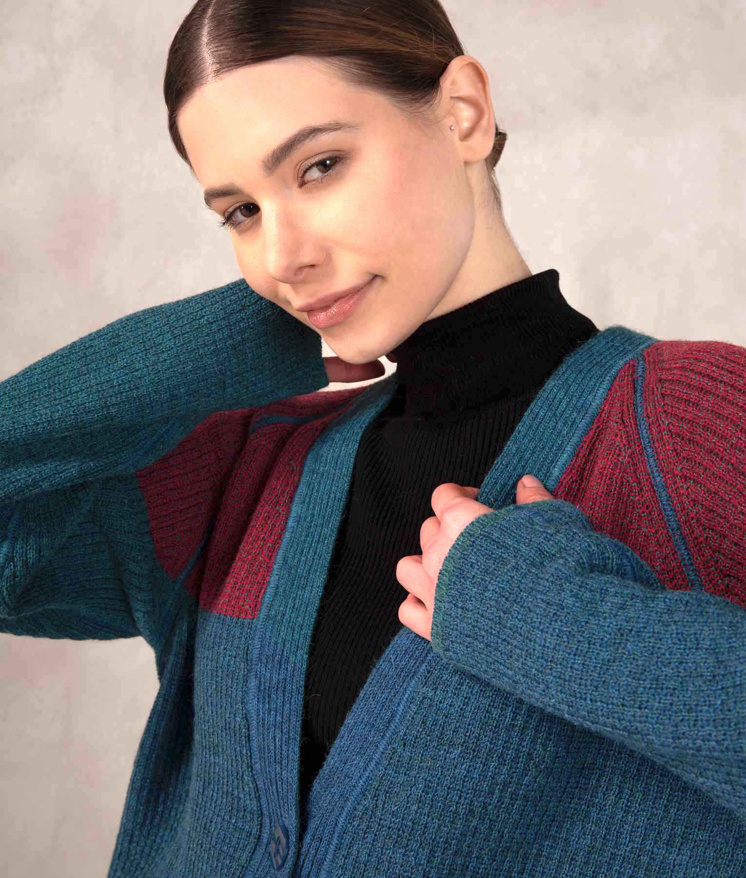 Reversible Ribbed Cardigan C002