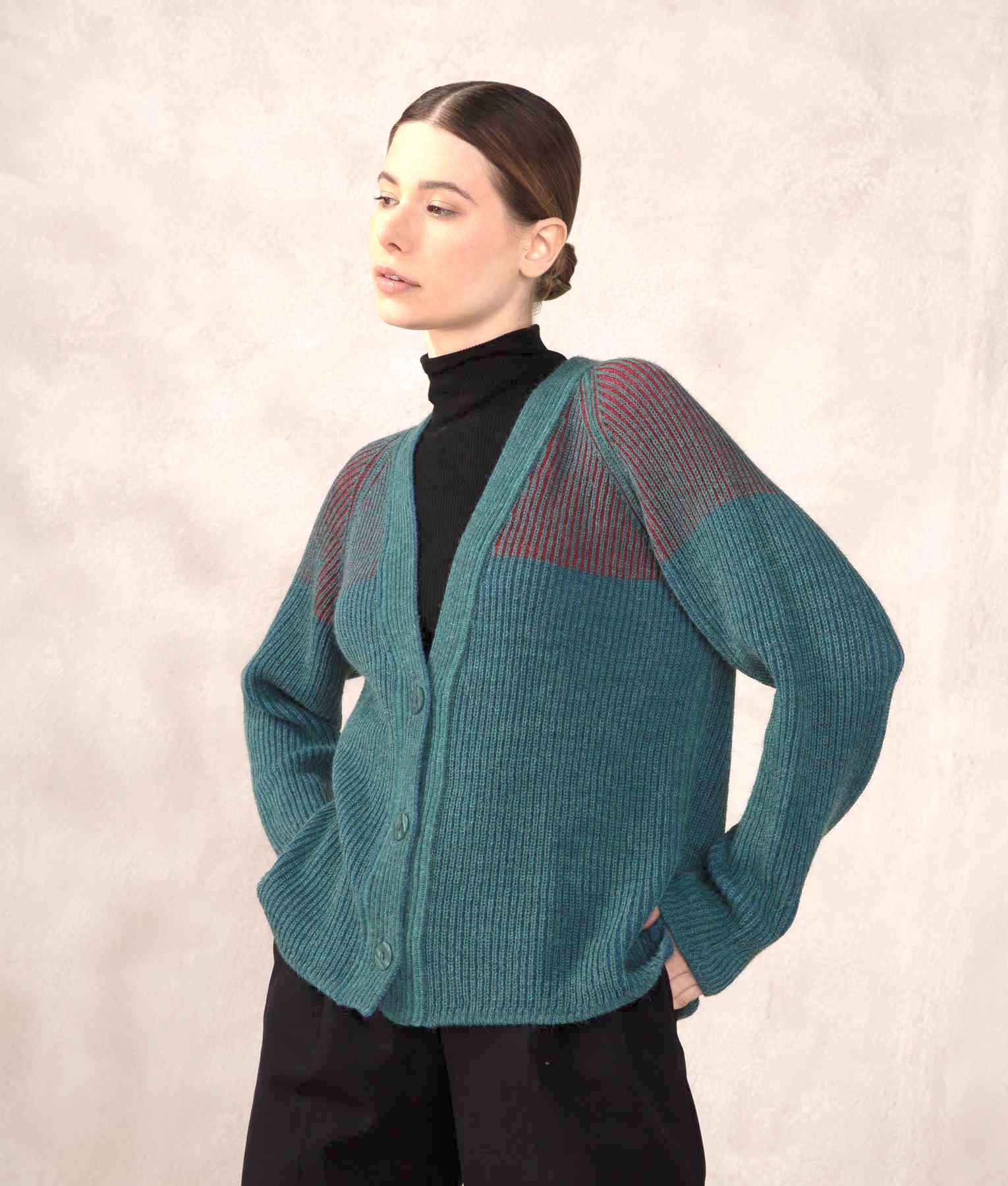 Reversible Ribbed Cardigan C002