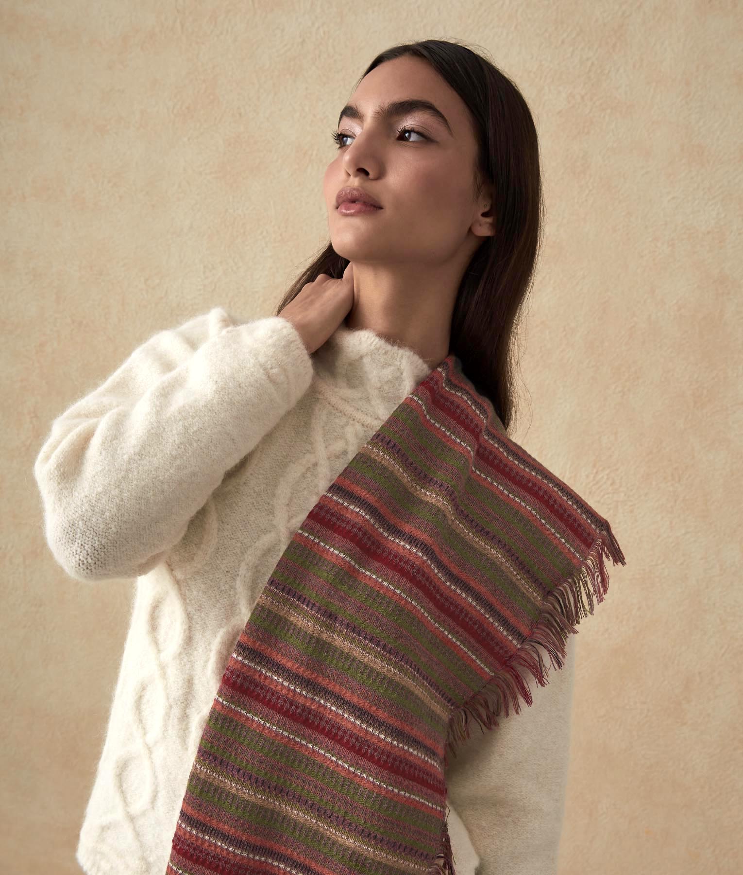 Long Village Alpaca Scarf C002