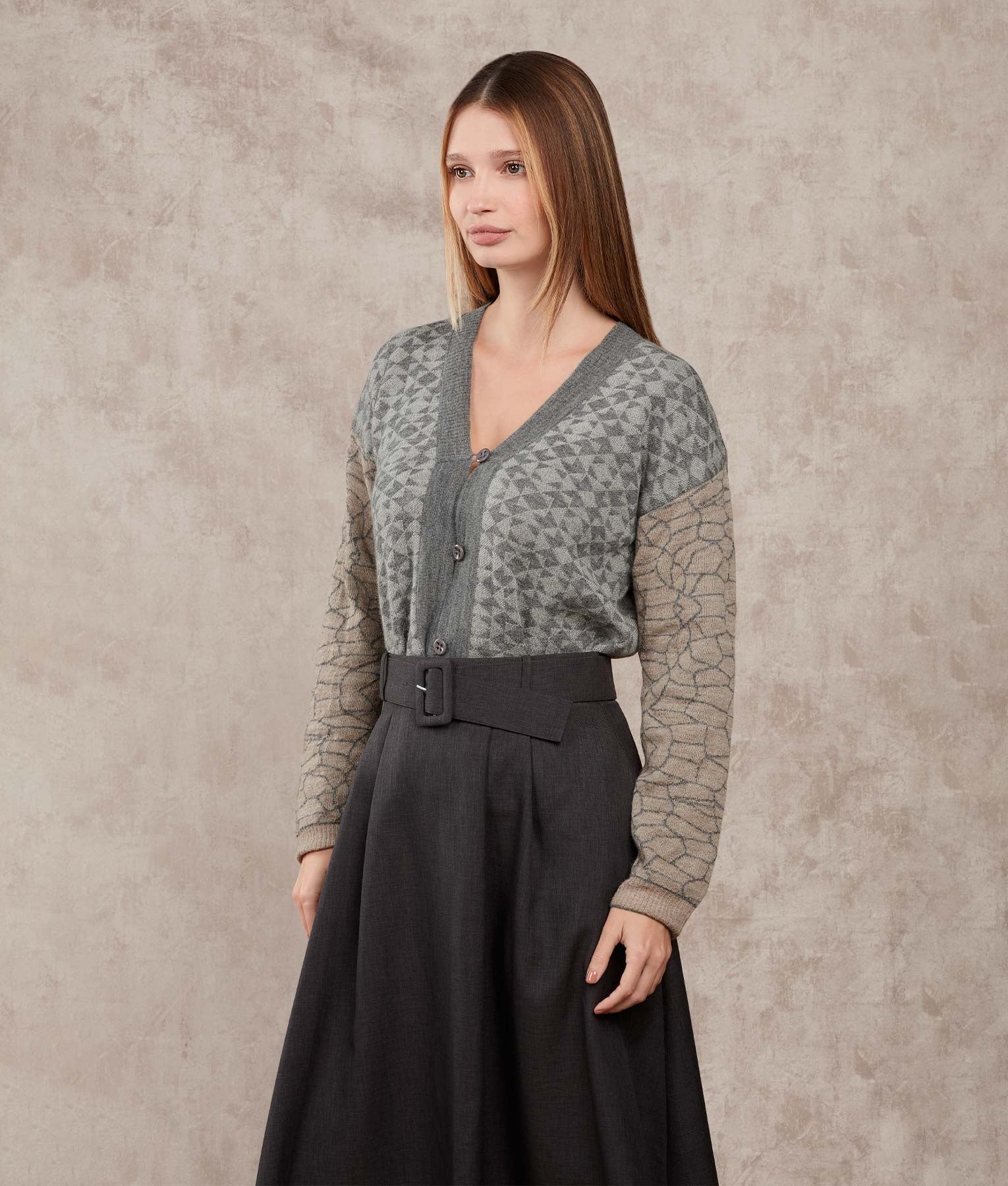The Fusion - Cardigan - Multicoloured Grey - Women's