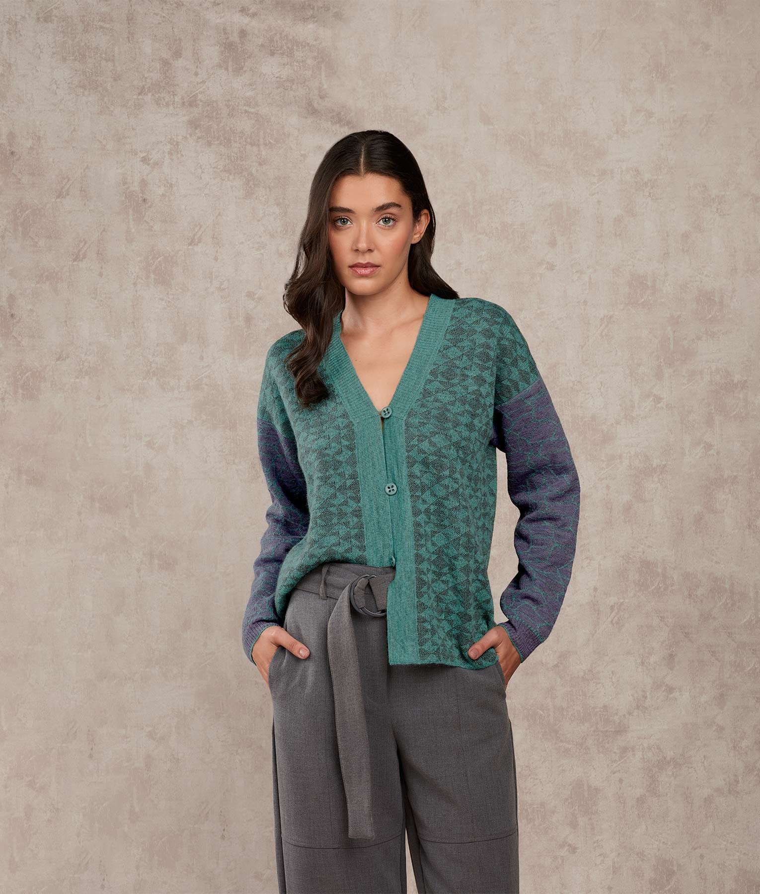 The Fusion - Cardigan - Multicoloured Teal - Women's