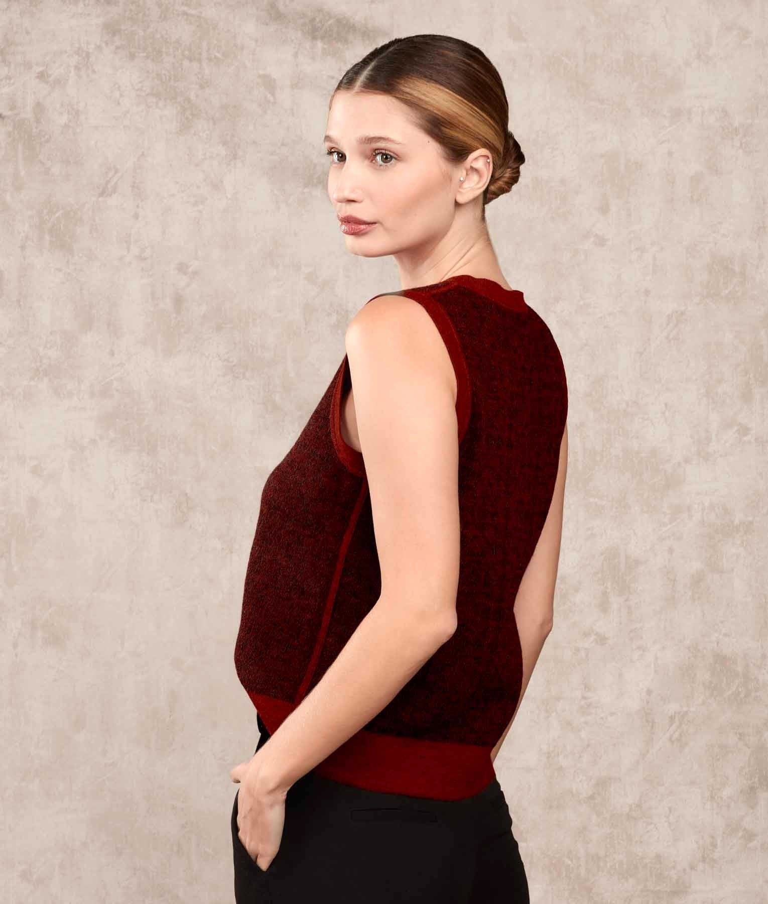Heart Of Flowers - Vest - Multicoloured Wine Red - Women's