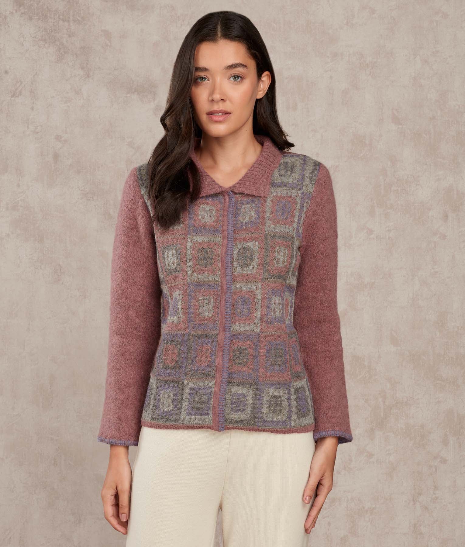 Dreams Of Crochet - Cardigan - Multicoloured Pink - Women's