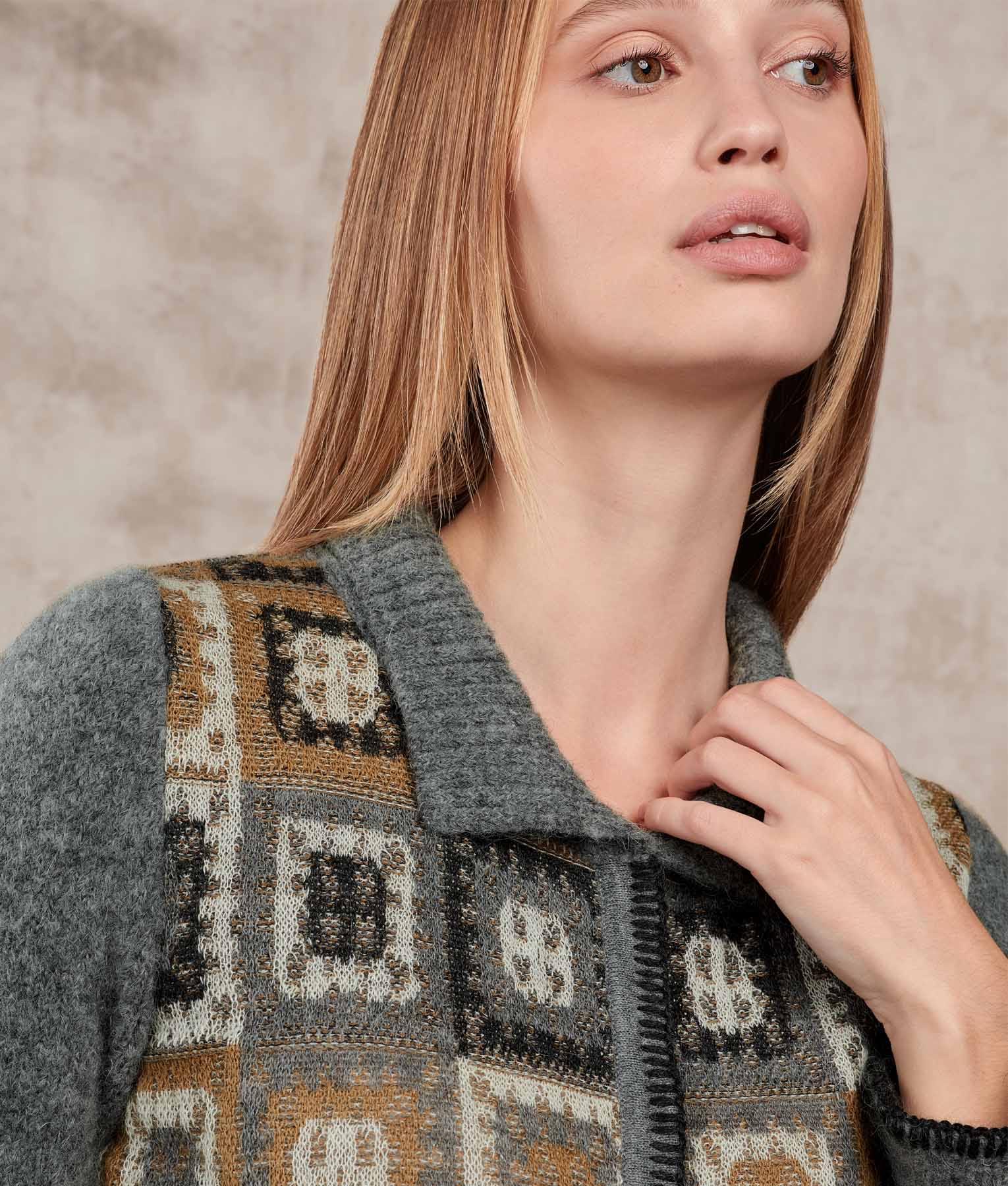 Dreams Of Crochet - Cardigan - Multicoloured Grey - Women's