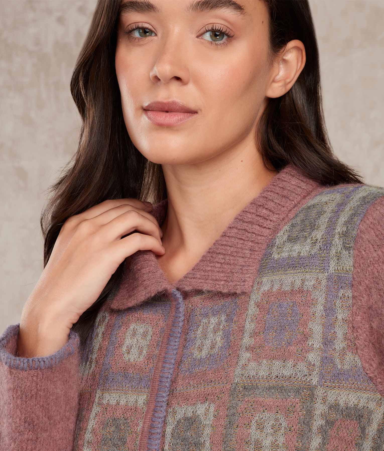 Dreams Of Crochet - Cardigan - Multicoloured Pink - Women's