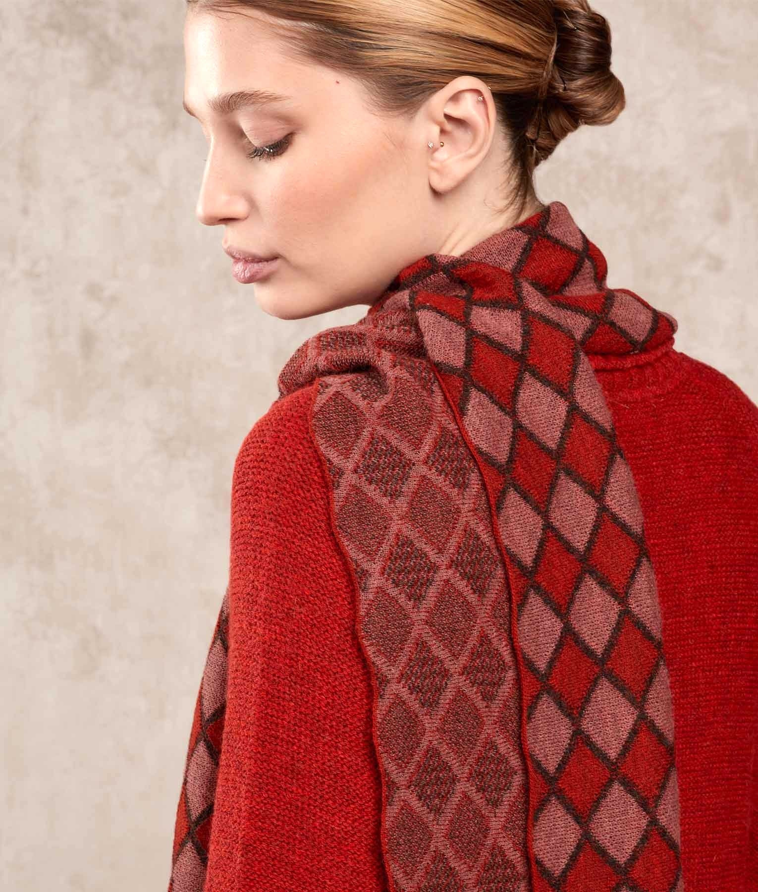 Brick On Brick - Scarf - Multicolour Red - Unisex