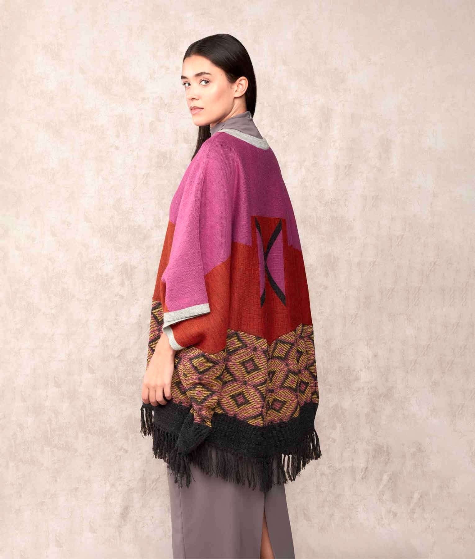 La Favorita - Poncho - Multicoloured Pink - Women's