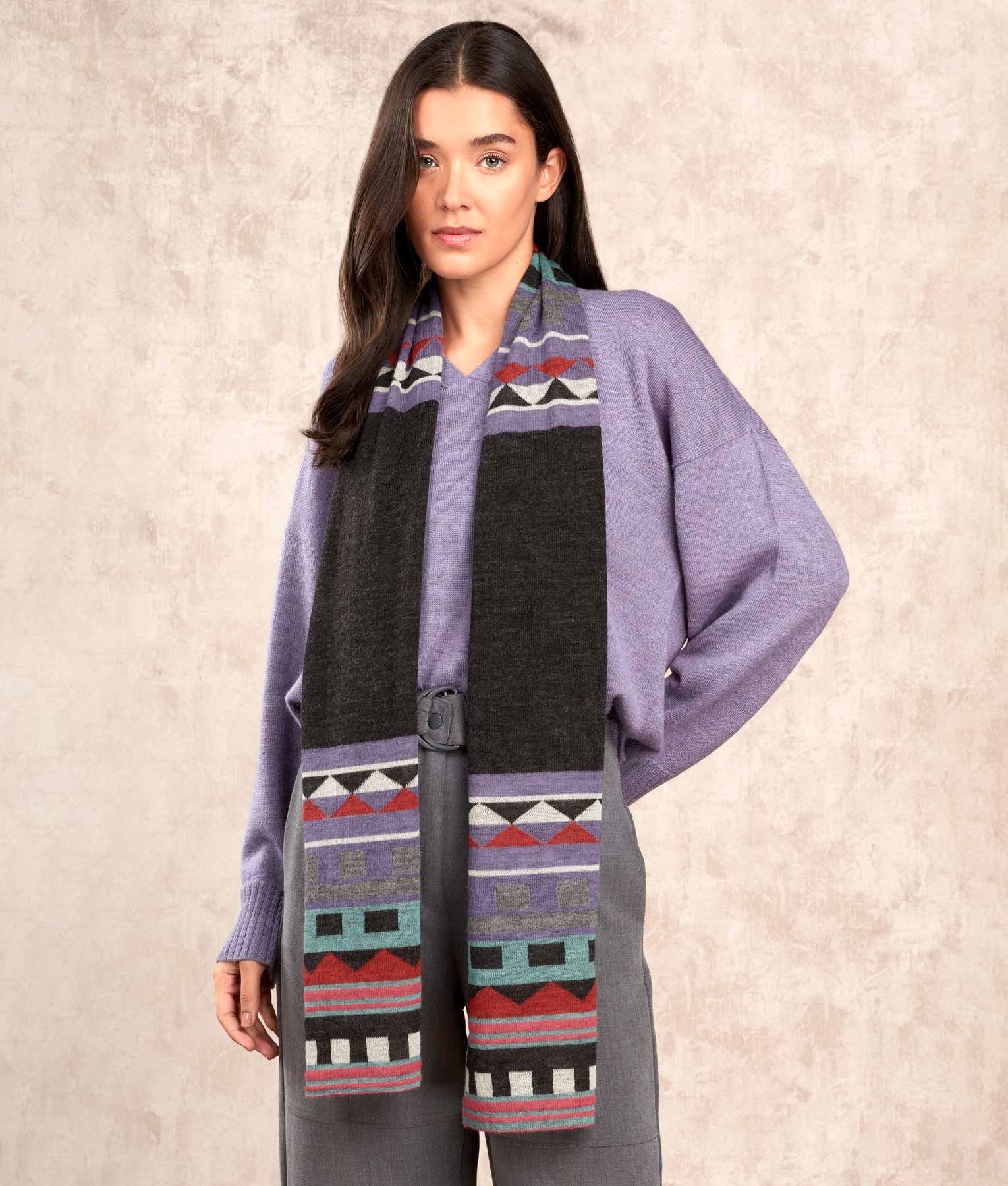 El Pontro - Scarf - Multicolour Charcoal - Unisex