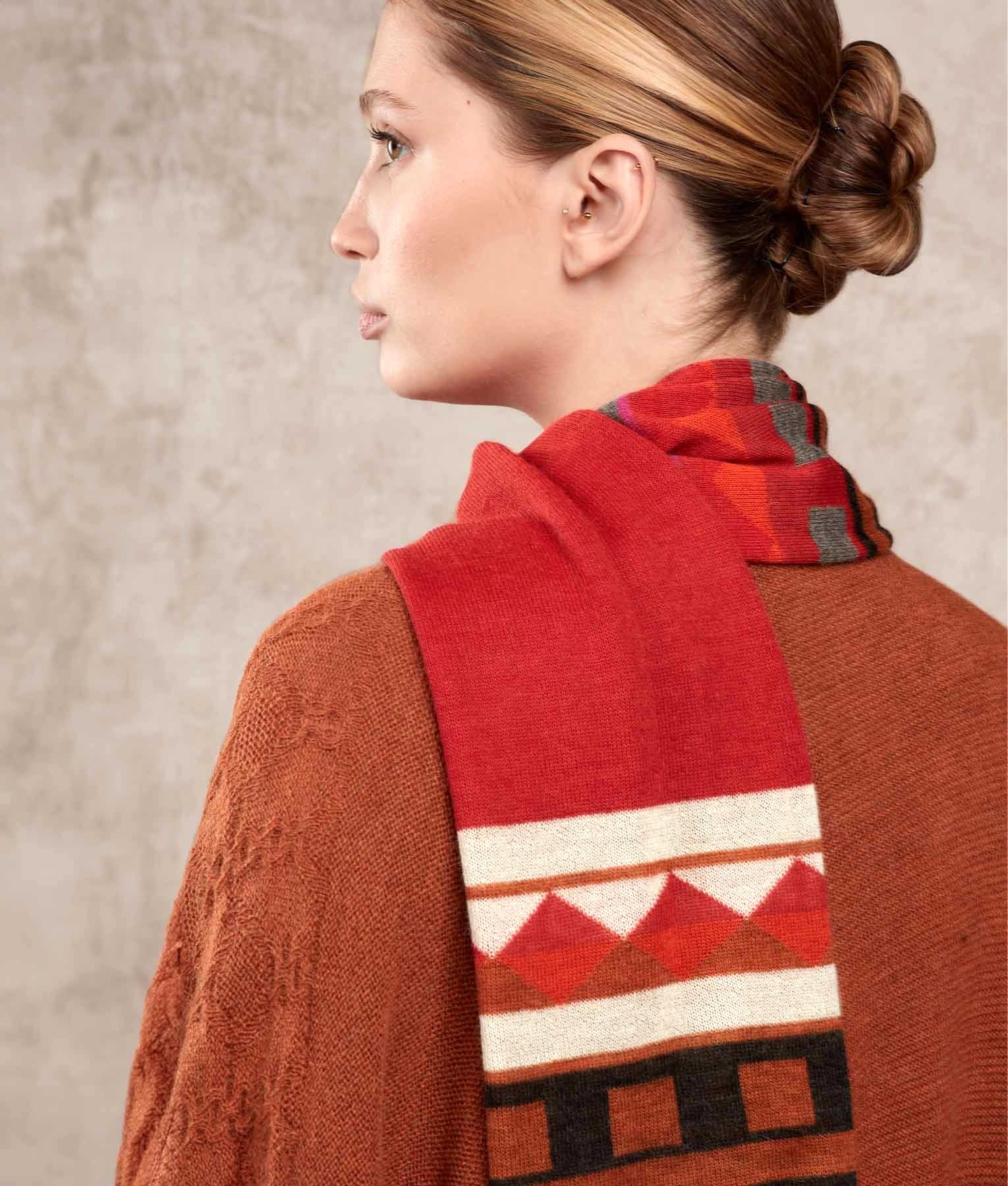 El Pontro - Scarf - Multicolour Orange Red - Unisex