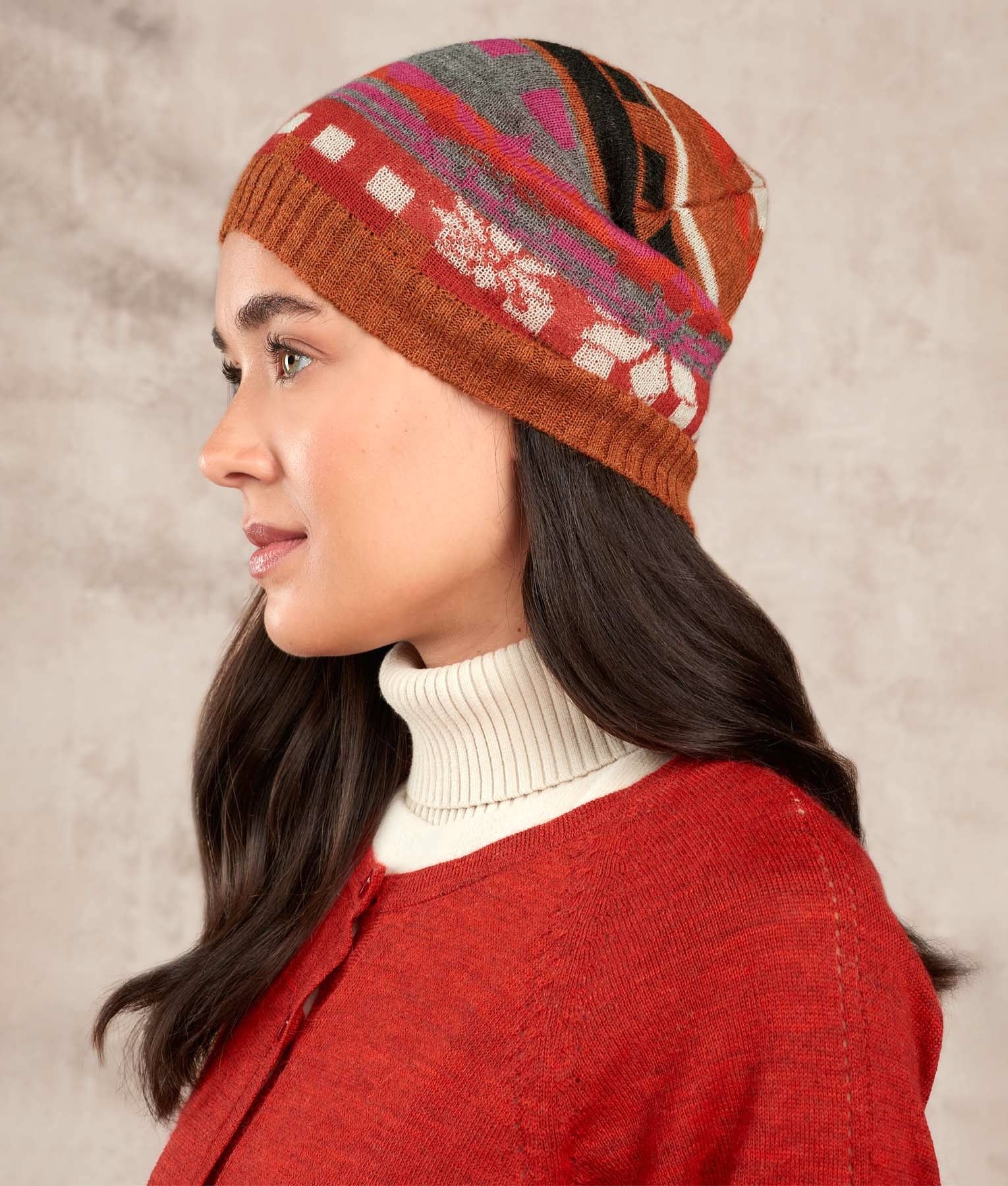 El Pontro - Beanie - Multicolour Brick and Red - Unisex