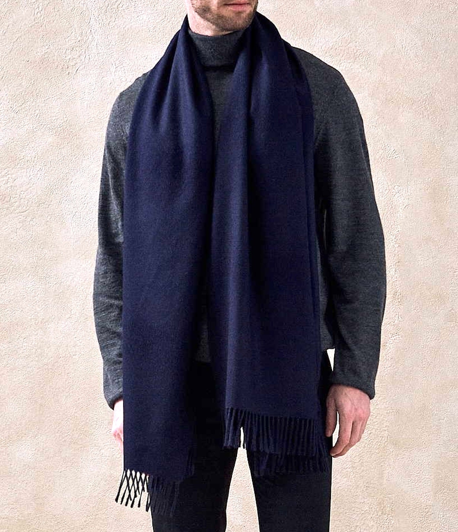 Premium Alpaca - Shawl - Navy Blue - Unisex