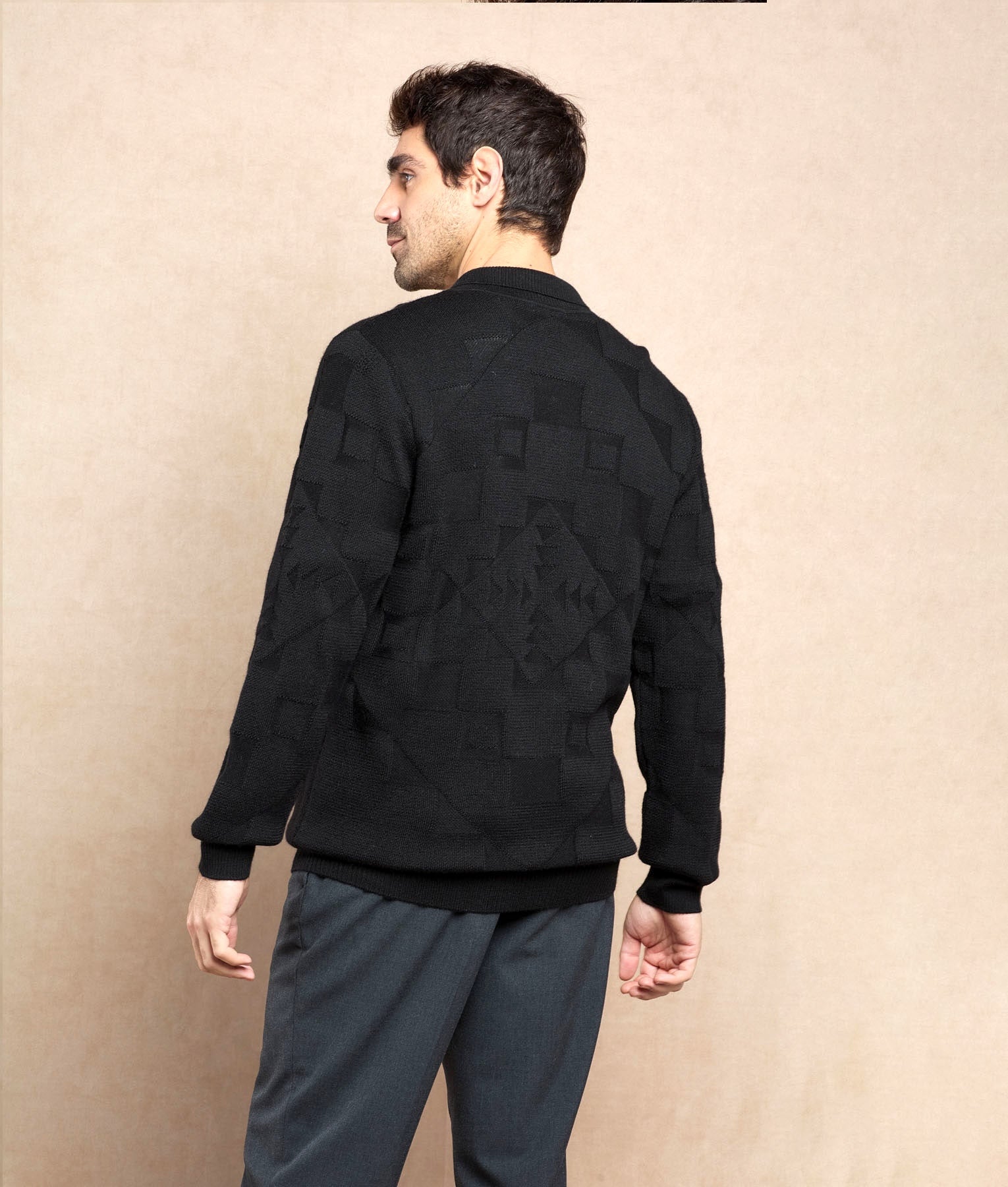 Men's Structured Icons Polo Neck Jumper C003