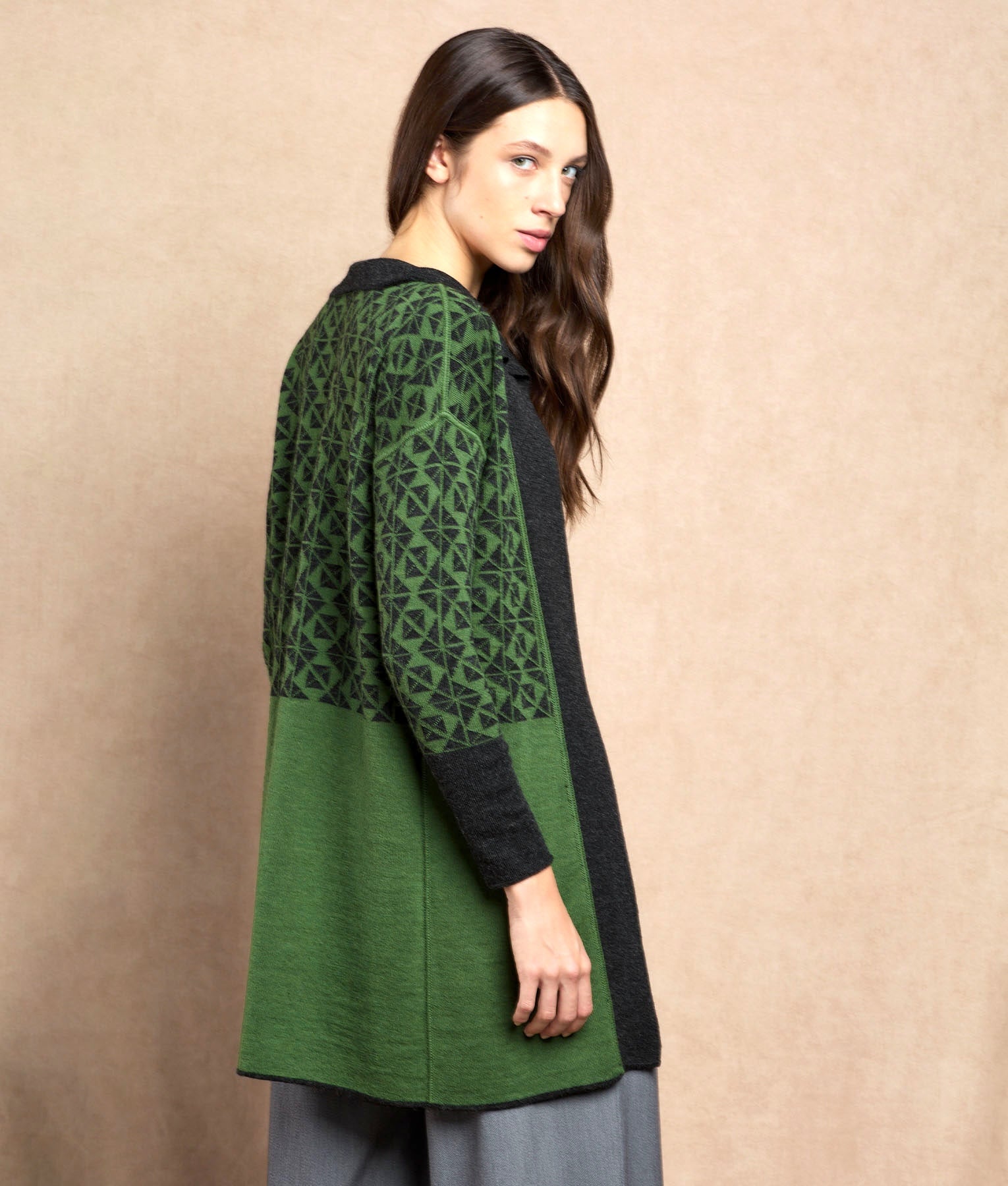 Reversible Long Cardigan C005