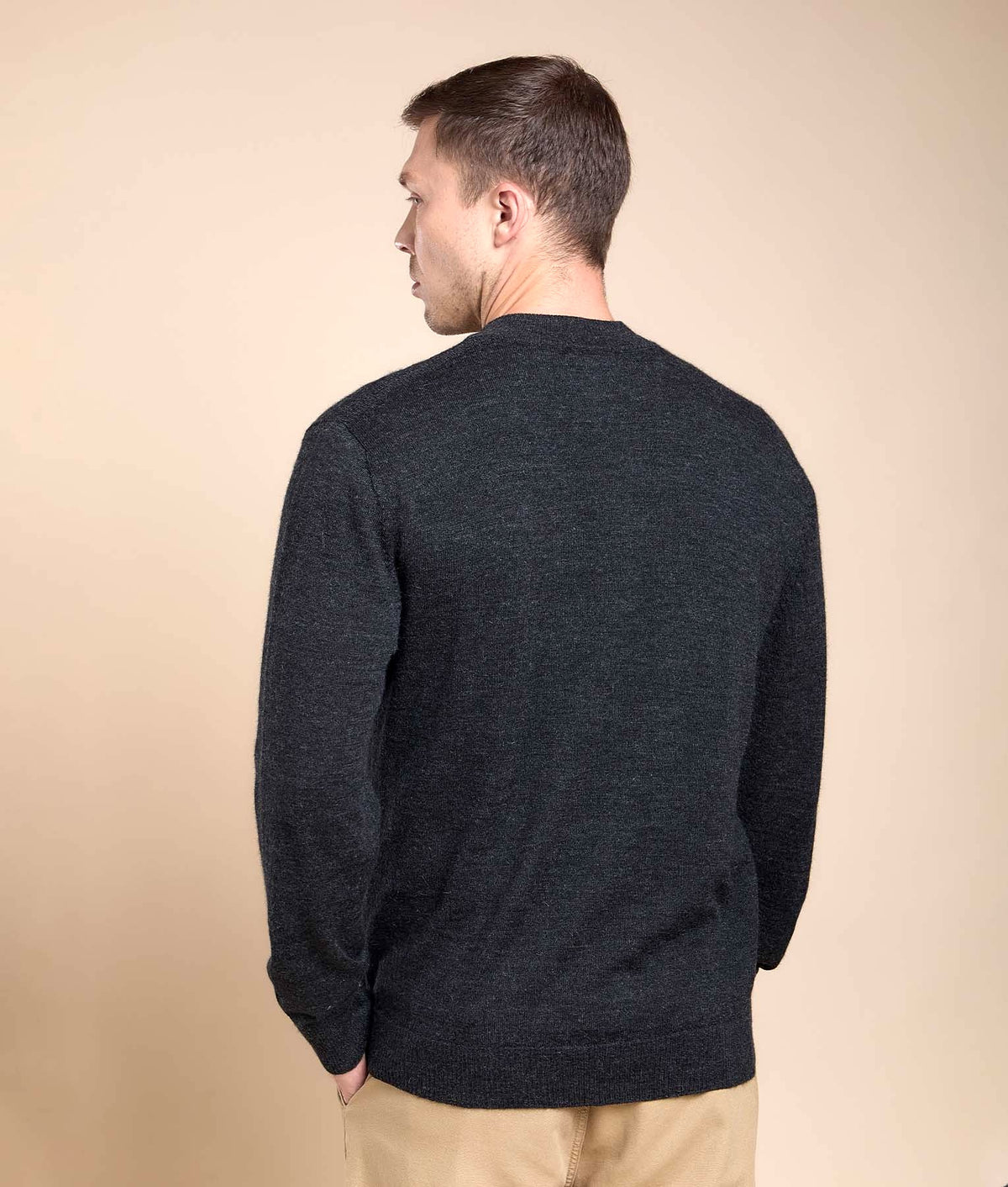 Basic Jersey Mock Neck Jumper - Charcoal - Men's