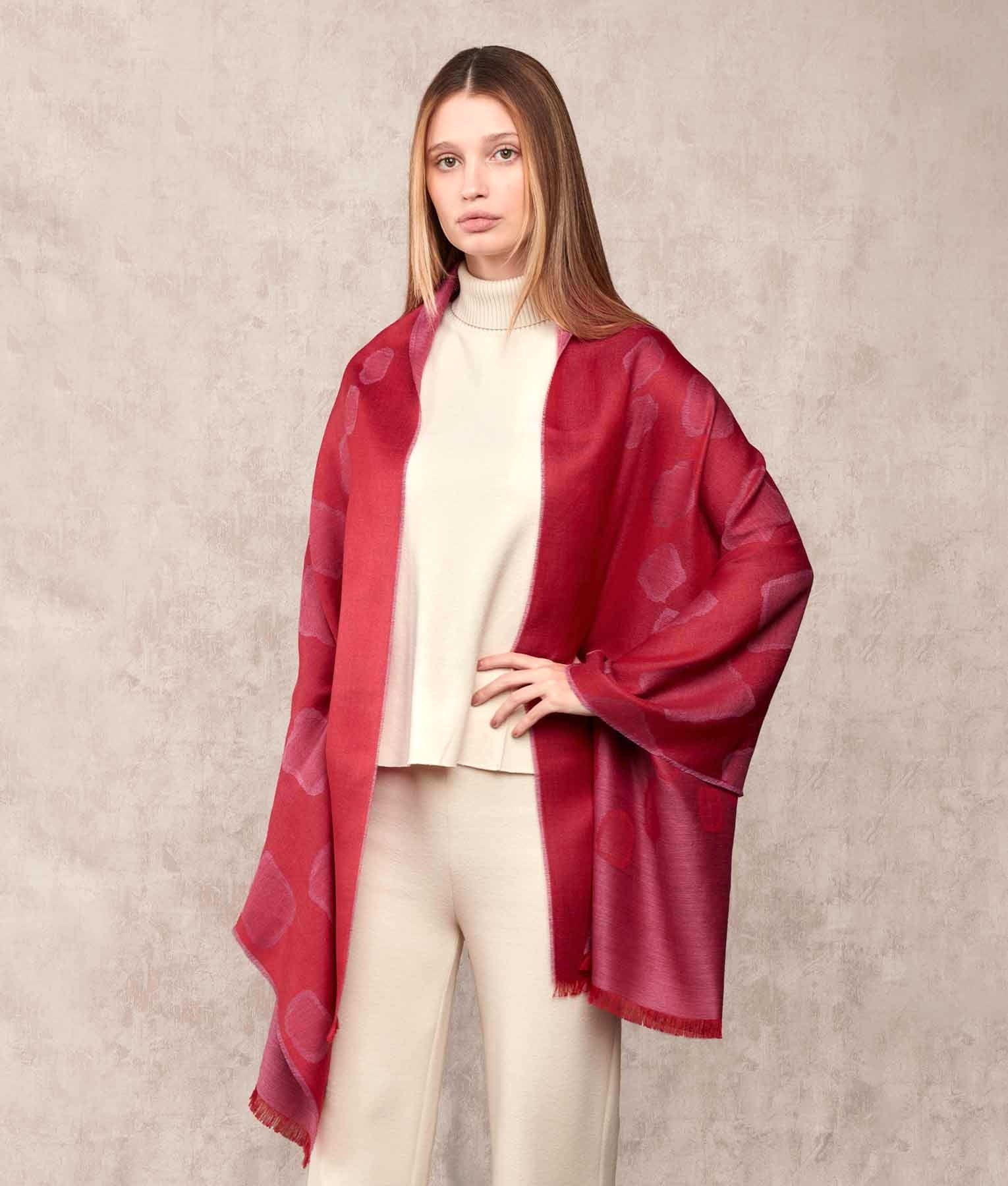 Rising Horizons - Shawl - Multicolour Red - Women's
