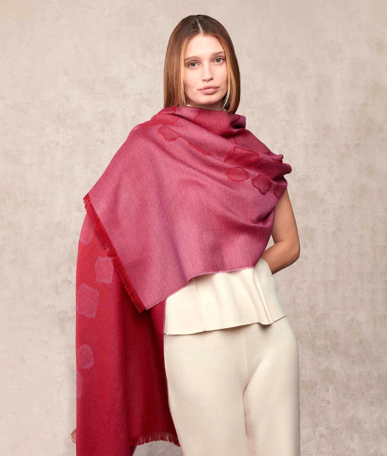 Rising Horizons - Shawl - Multicolour Red - Women's