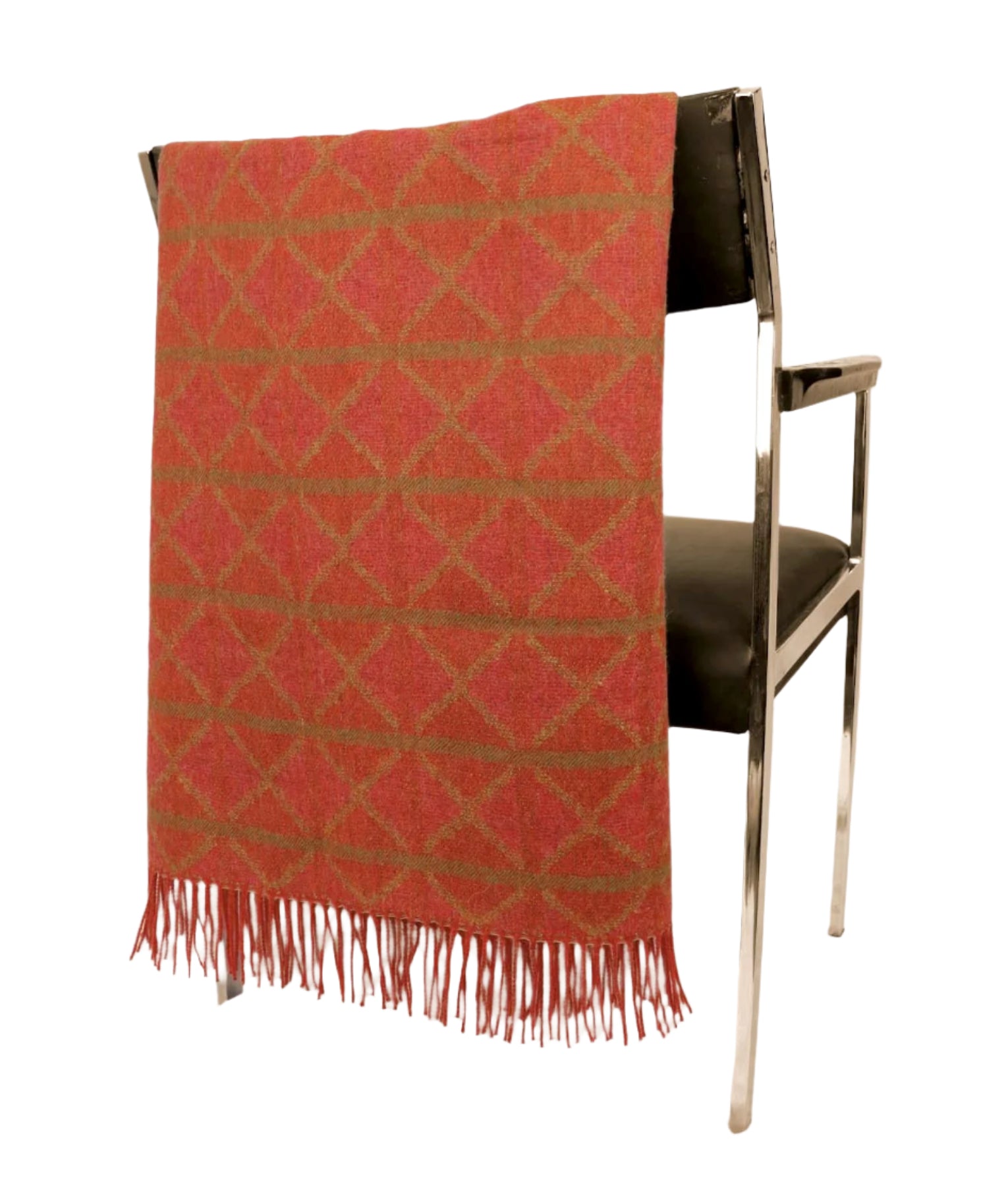 Cross Out Jacquard - Throw (Blanket) - Orange and Camel
