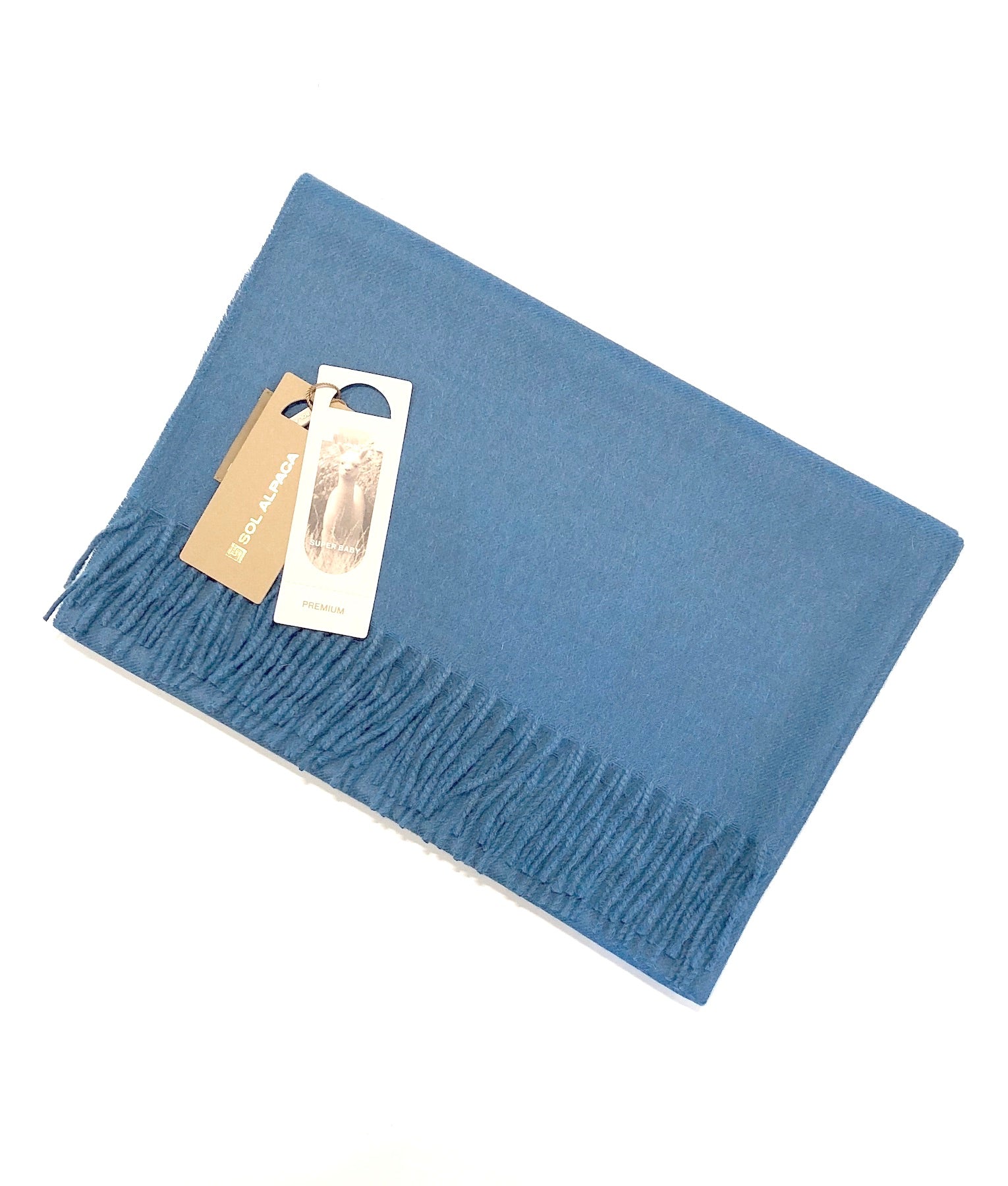 Premium Alpaca Shawl - Heather Yale Blue - Unisex