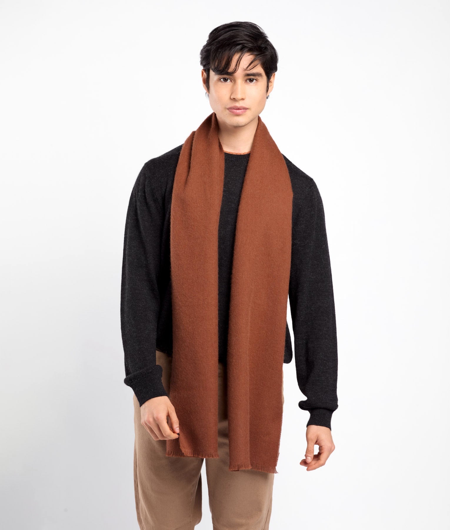 Long Brushed Alpaca Scarf - AM17941 - Unisex