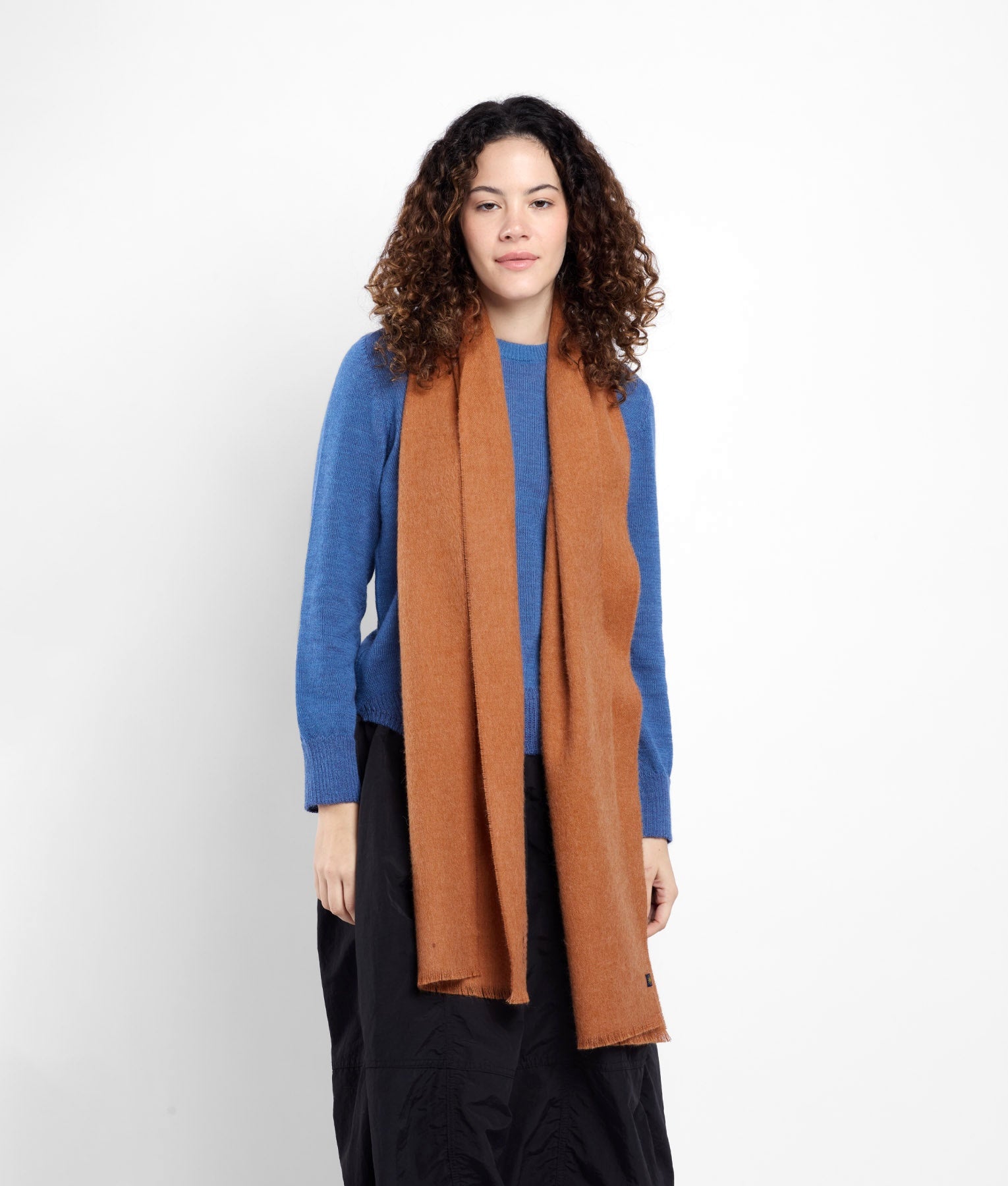 Long Brushed Alpaca Scarf - M6565 - Unisex