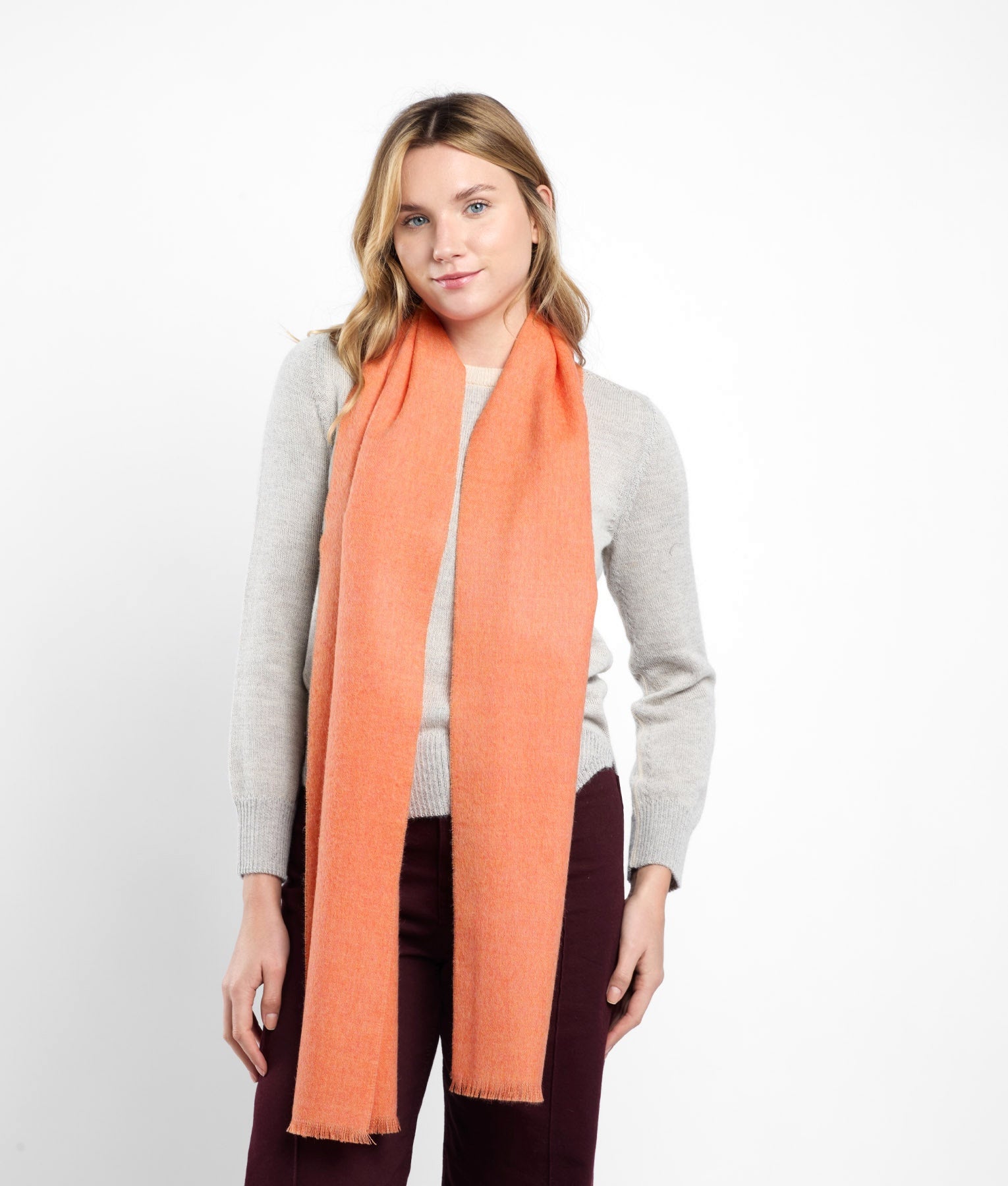 Long Brushed Alpaca Scarf - M6594 - Unisex