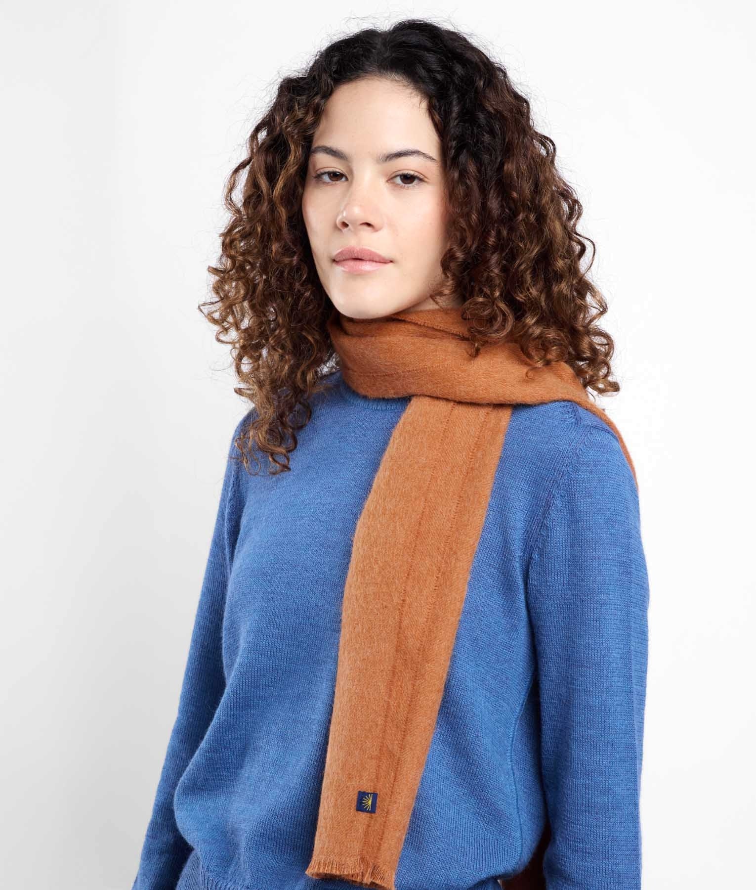 Long Brushed Alpaca Scarf - M6565 - Unisex