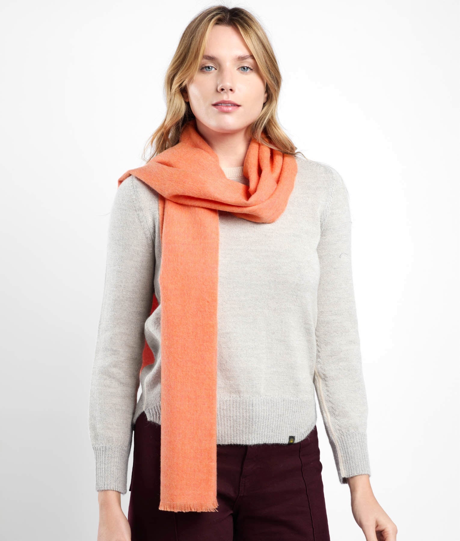 Long Brushed Alpaca Scarf - M6594 - Unisex
