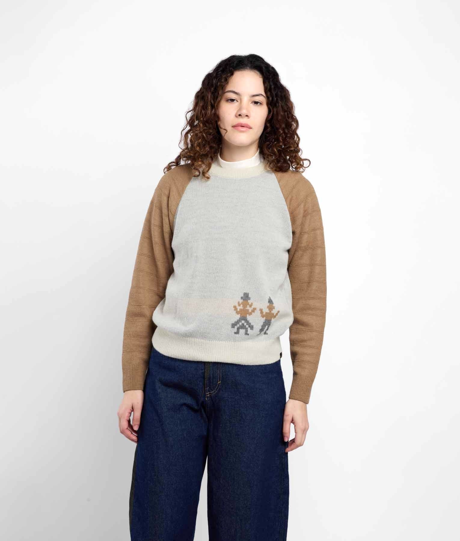 Jacquard & Textures Crew Neck Jumper C001
