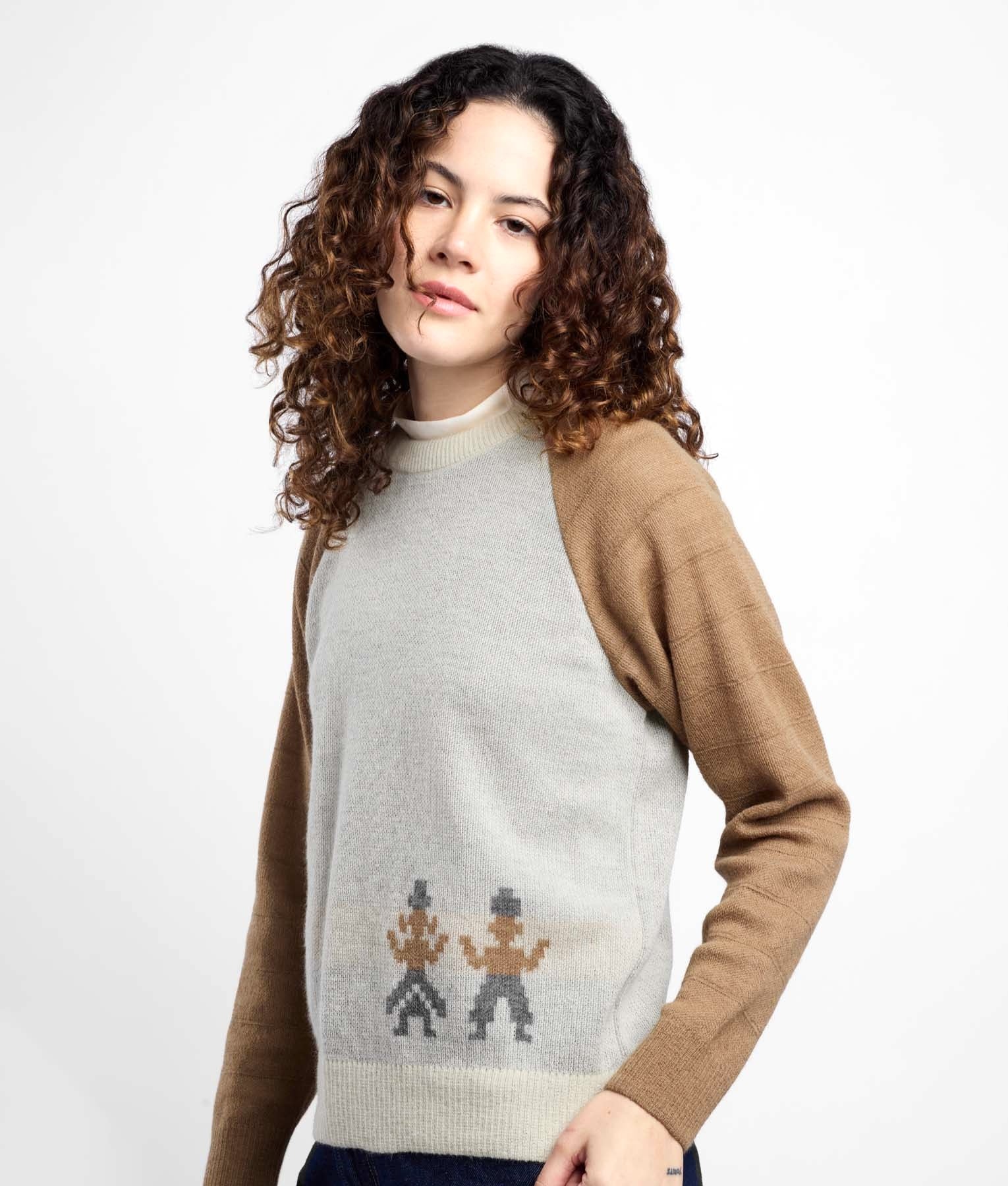 Jacquard & Textures Crew Neck Jumper C001