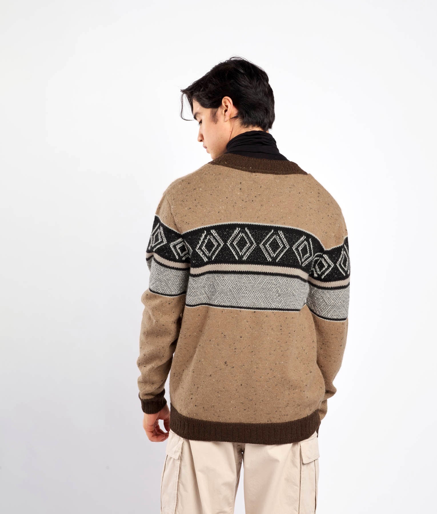Times Jersey And Jacquard Cardigan C001