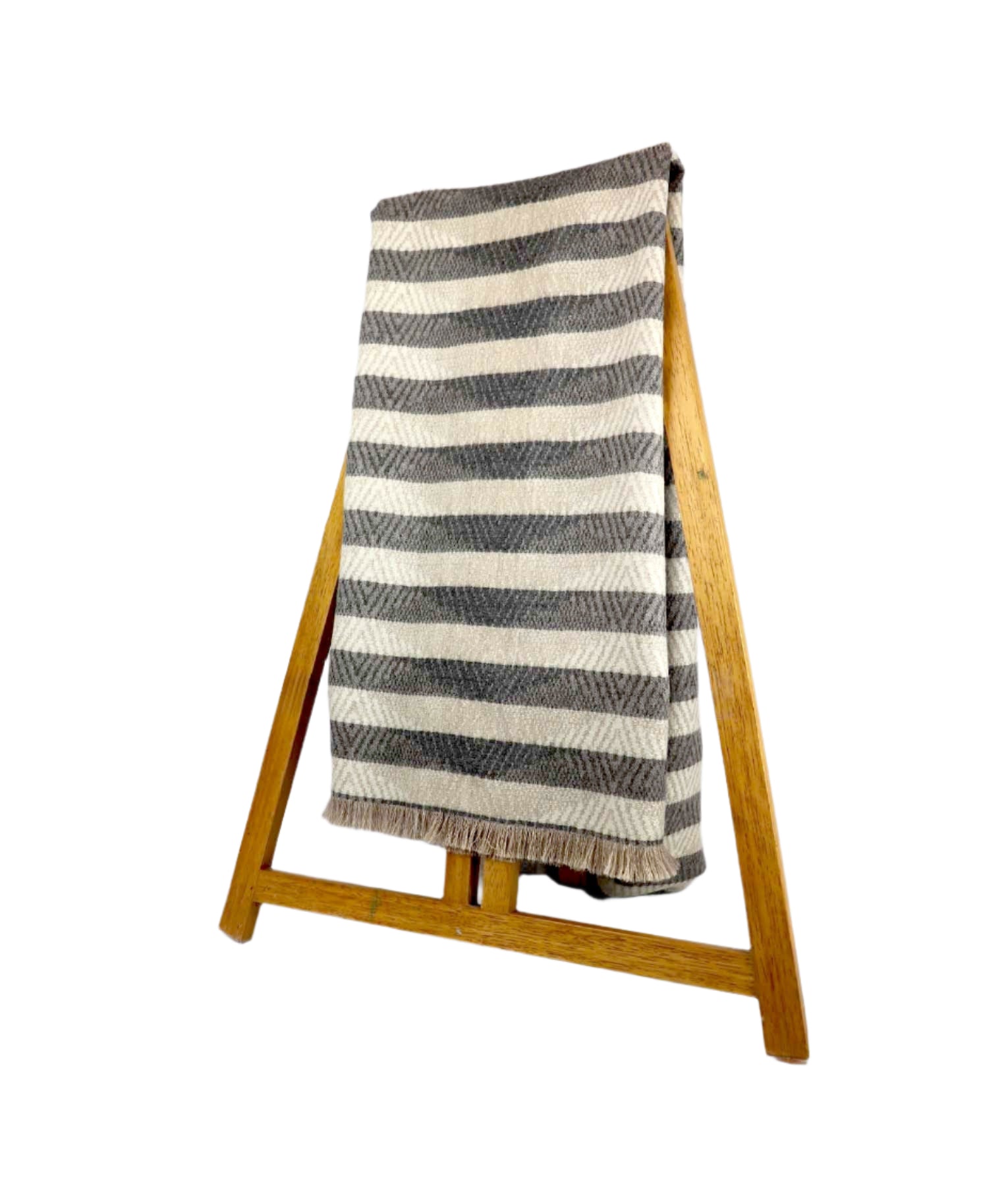 Hilly Way - Throw (Blanket) - Grey and white