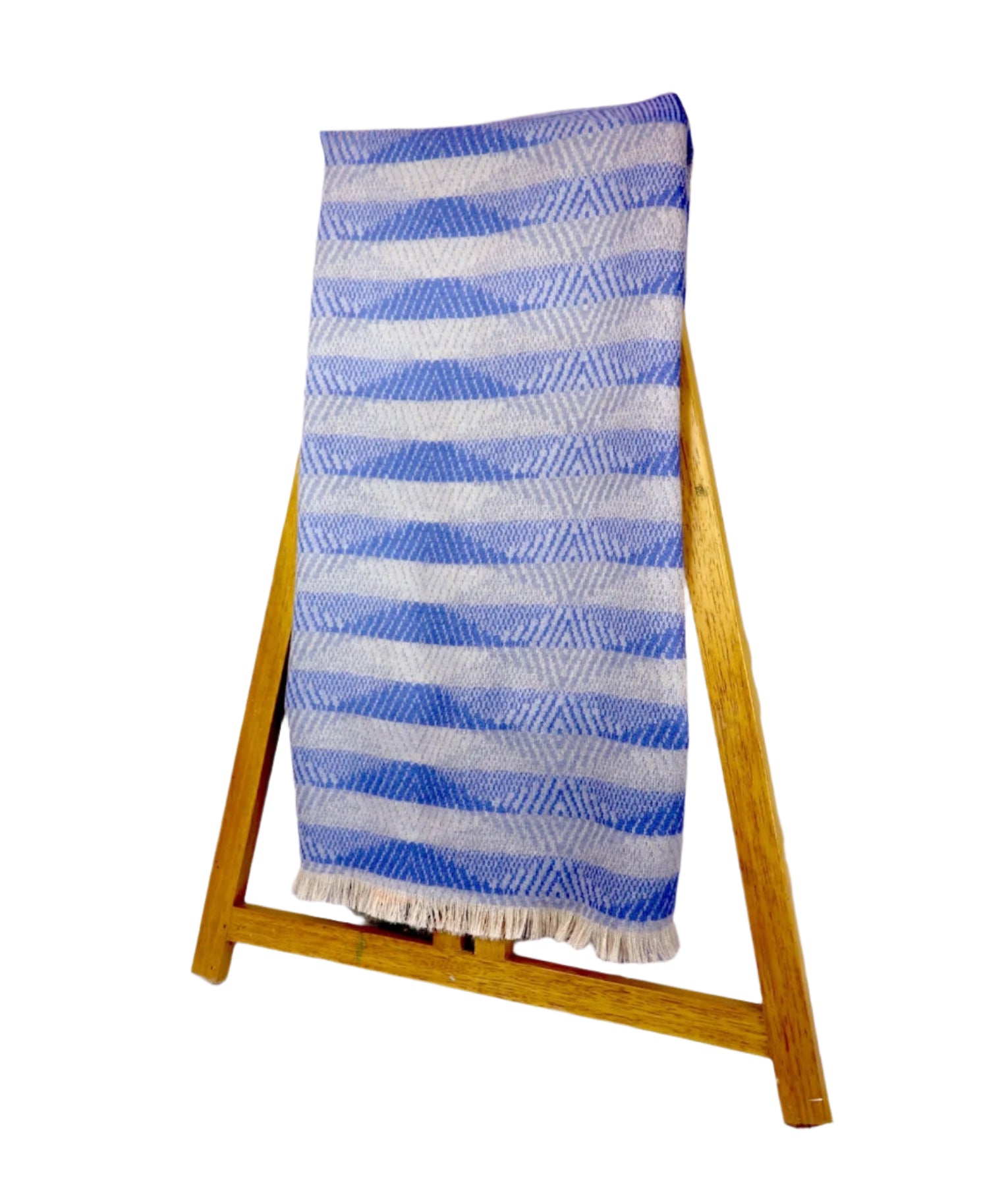Hilly Way - Throw (Blanket) - Blue and White