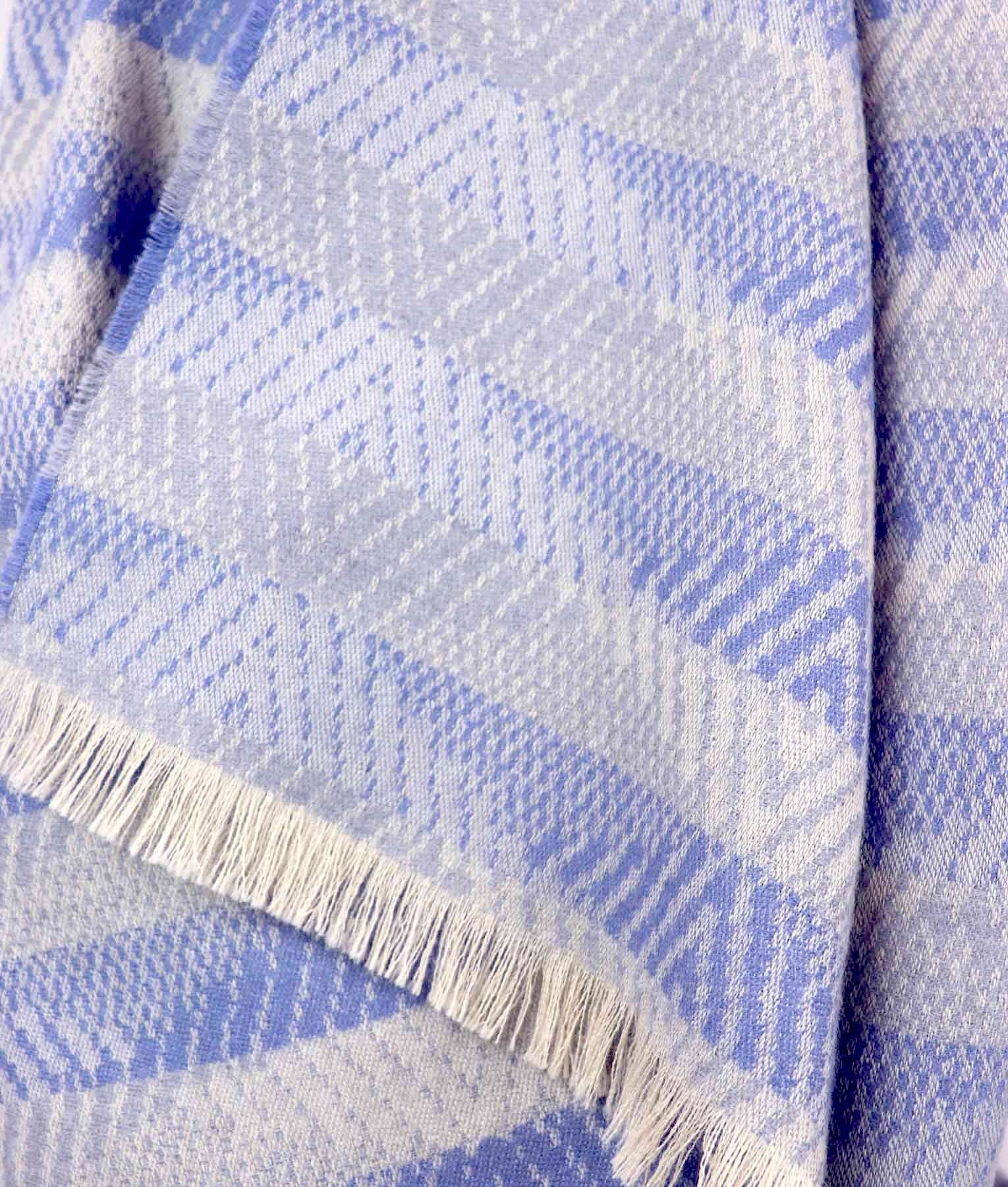 Hilly Way - Throw (Blanket) - Blue and White