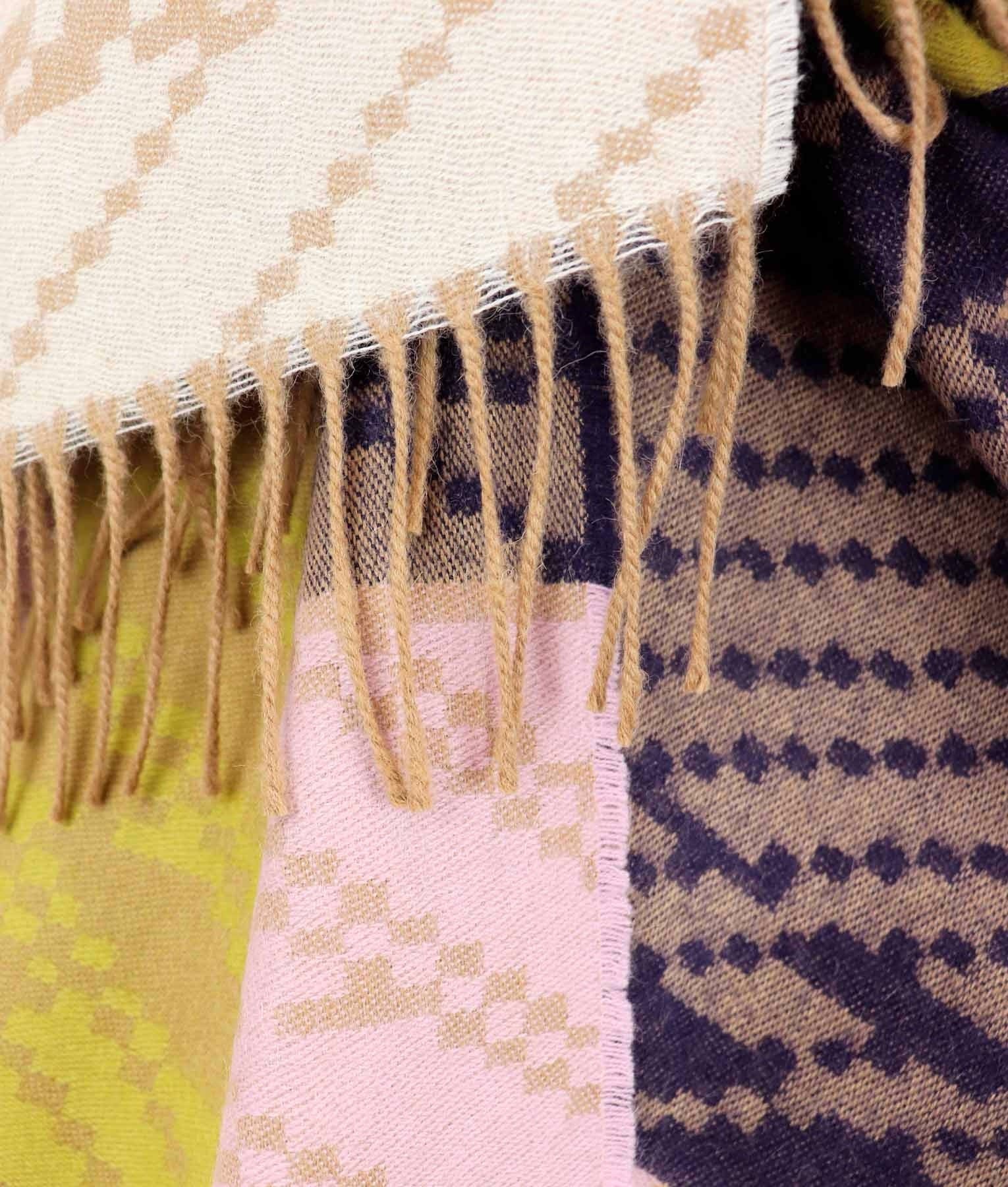 Las Pampas - Throw (Blanket) - Camel Green Pink Charcoal