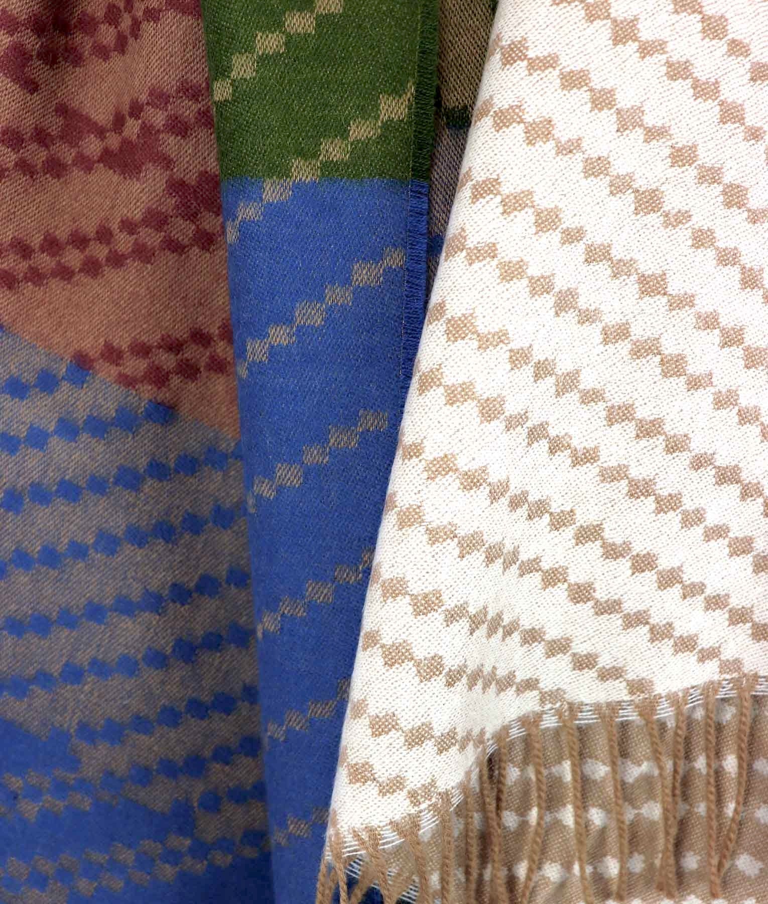 Las Pampas - Throw (Blanket) - Camel Blue Wine Green