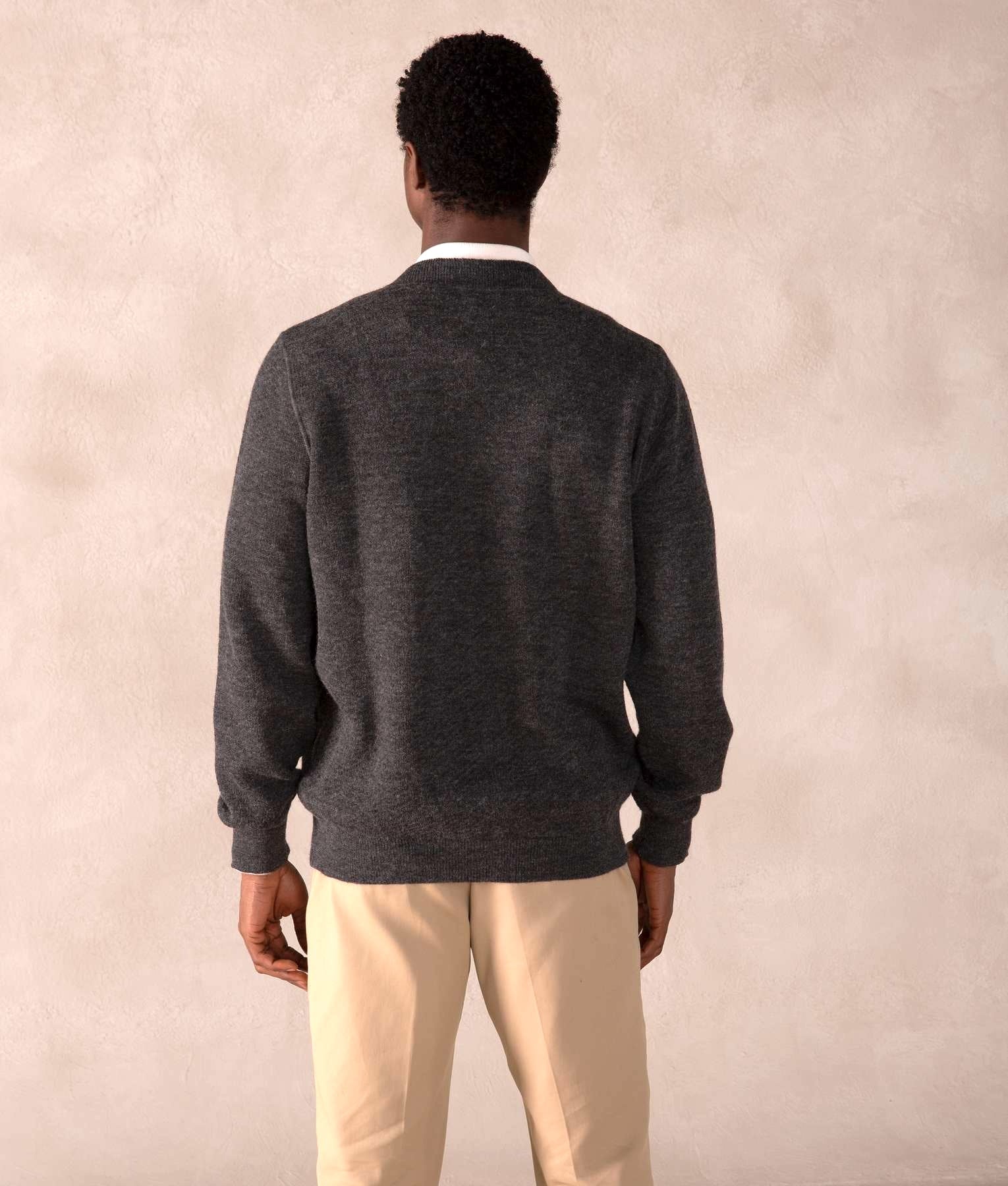 Founded Reversible Cardigan-S - Grey and Oatmeal - Men's