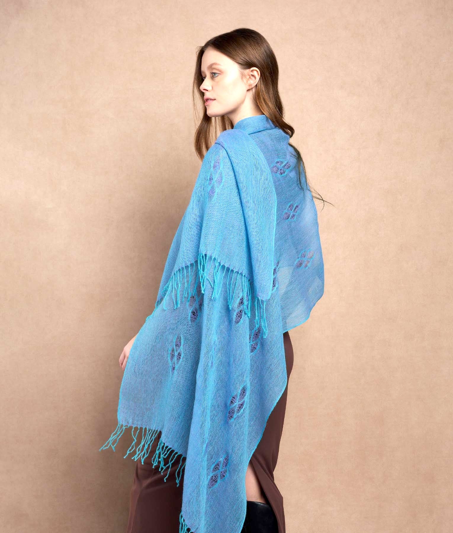 Cocos Twisted Fringe Shawl - Handwoven
