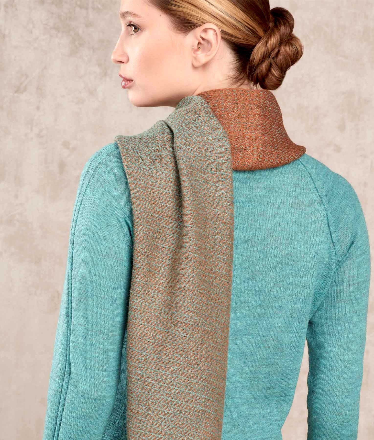 Diamante - Scarf - Brick and Teal - Unisex