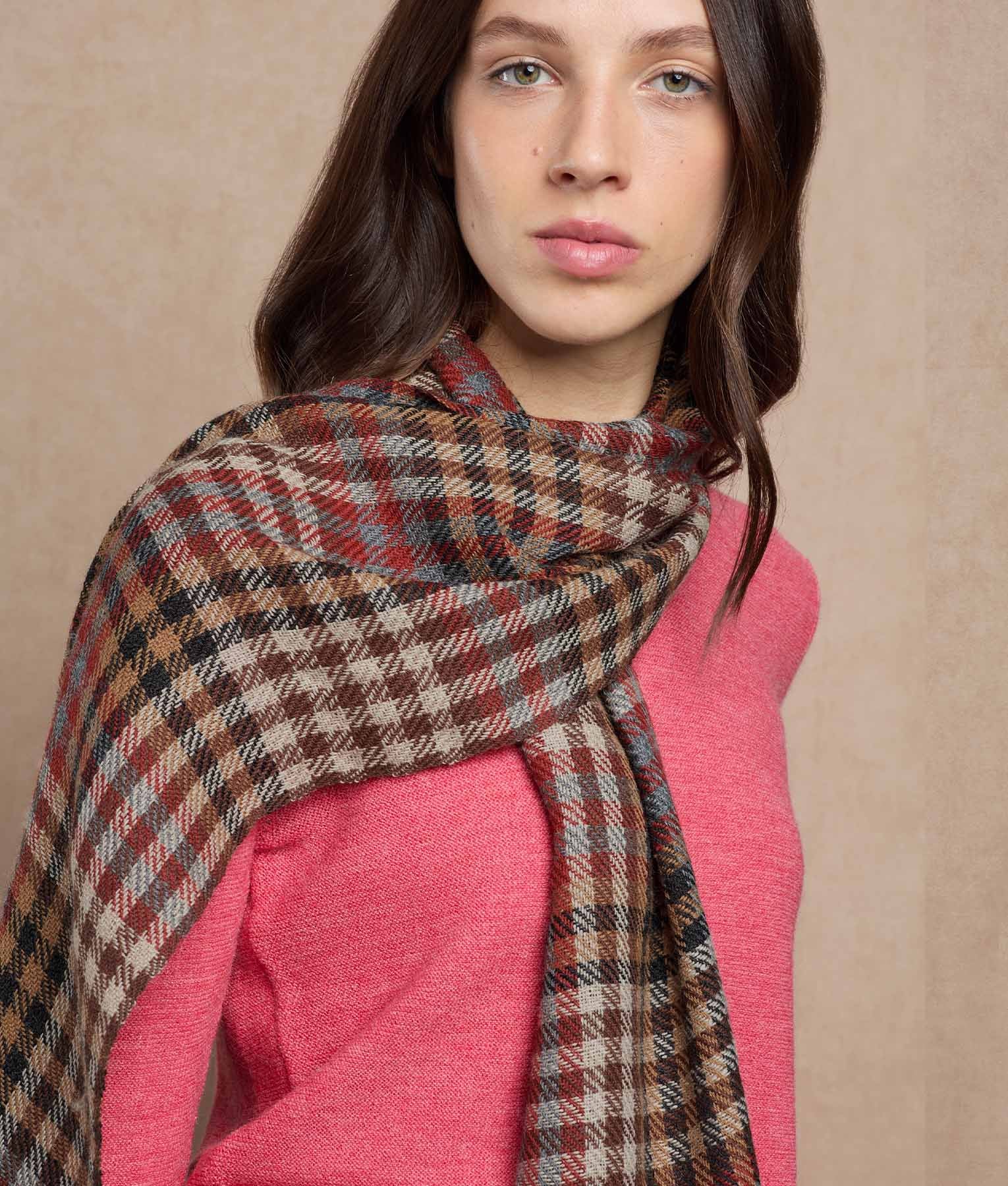 Coloured Basket Weave Scarf C001