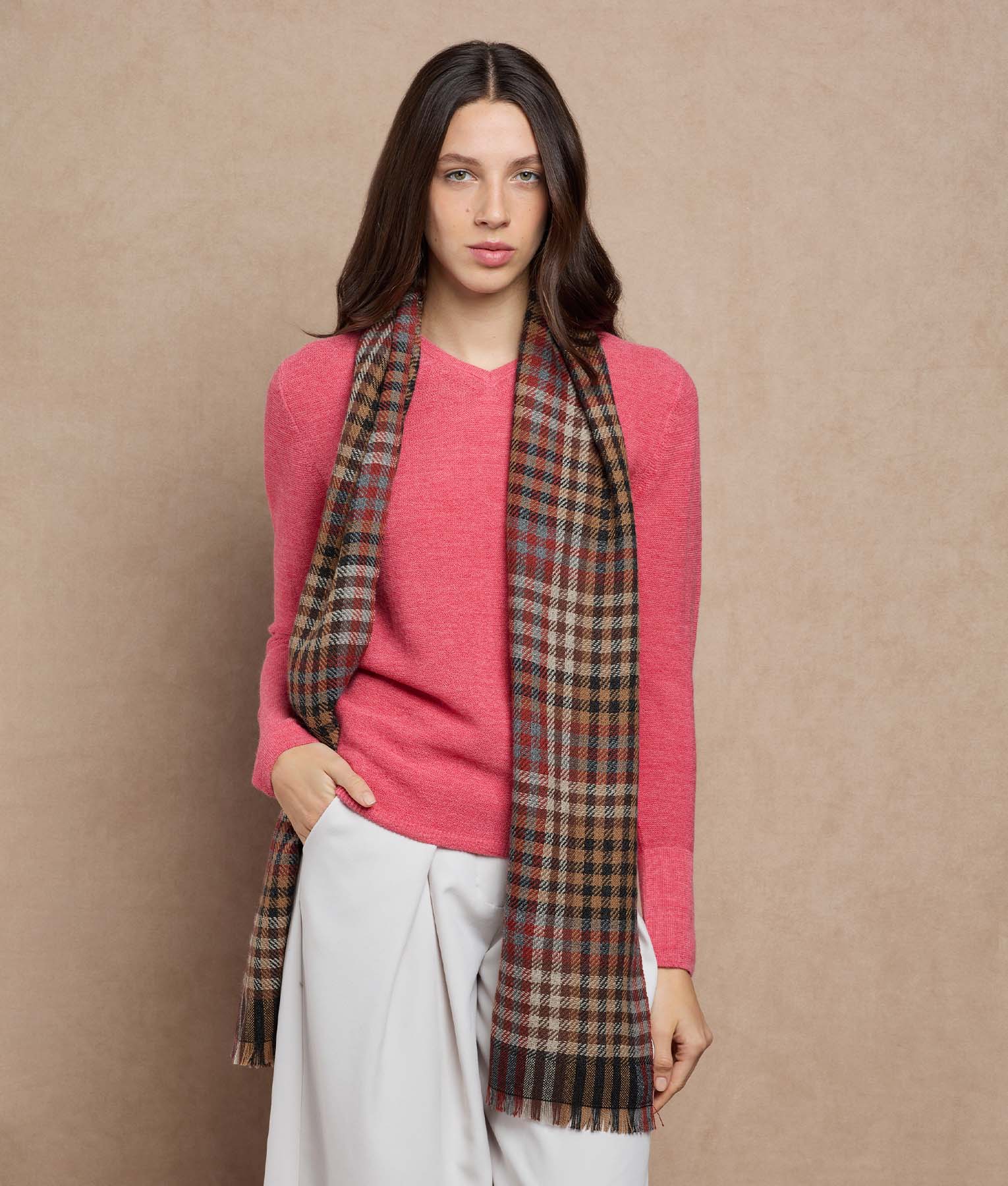 Coloured Basket Weave Scarf C001