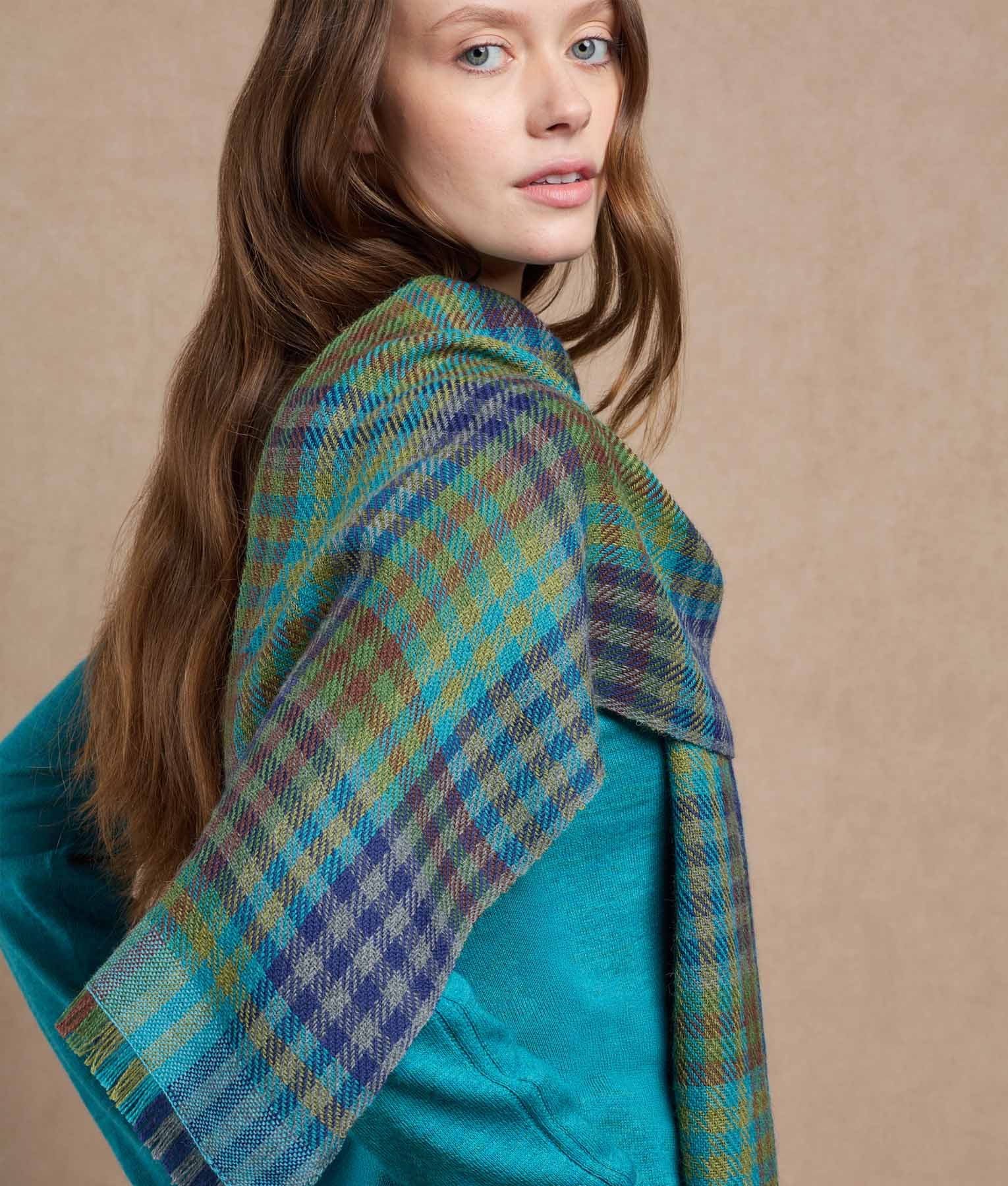 Coloured Basket Weave Scarf C002