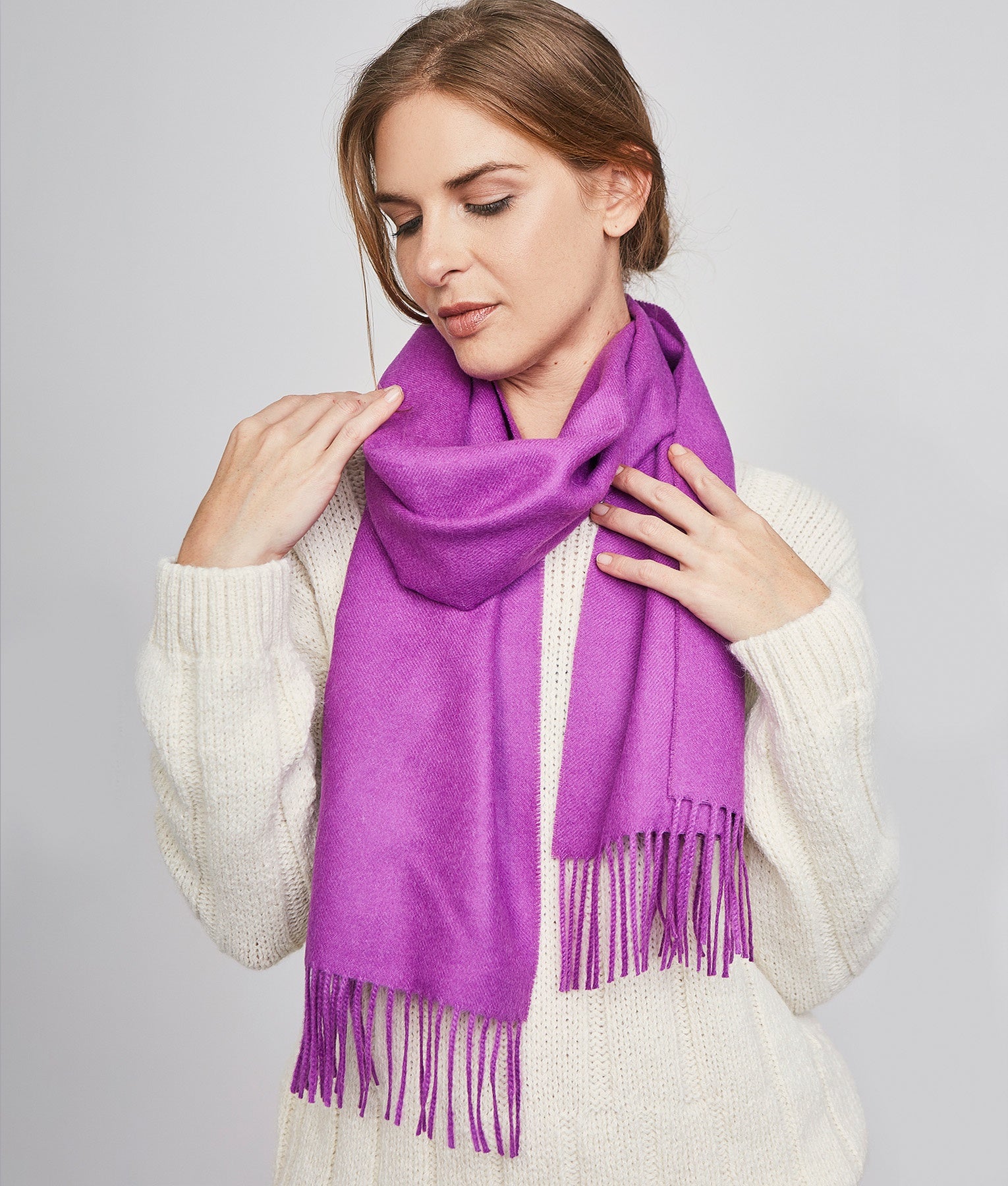 Long brushed scarf RJ14614