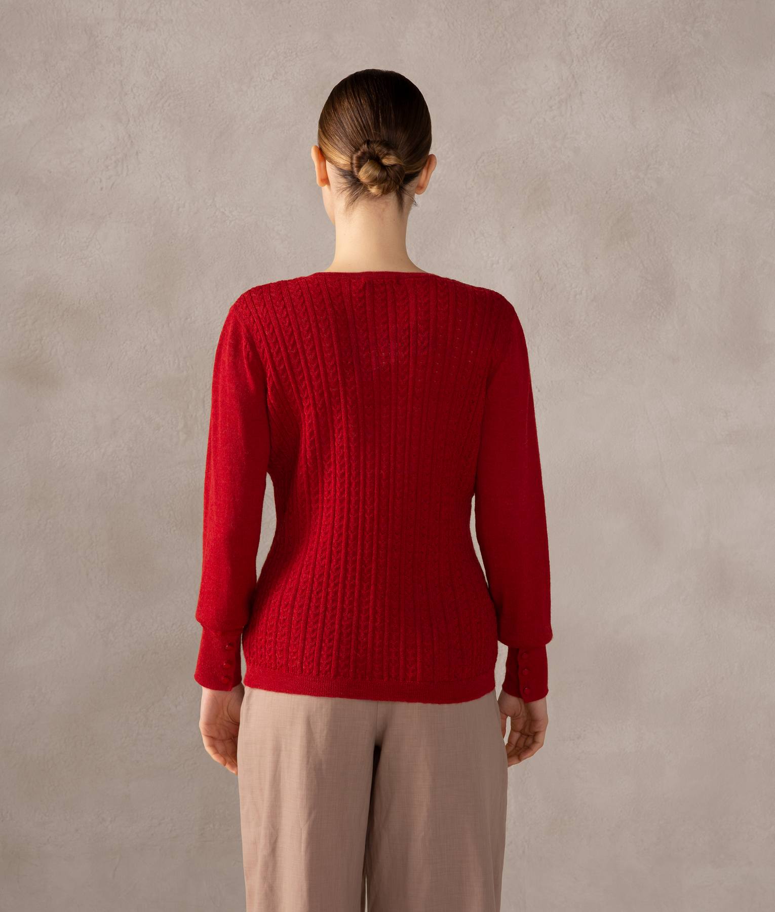 Wheat Cable Crew Neck Pullover M2674