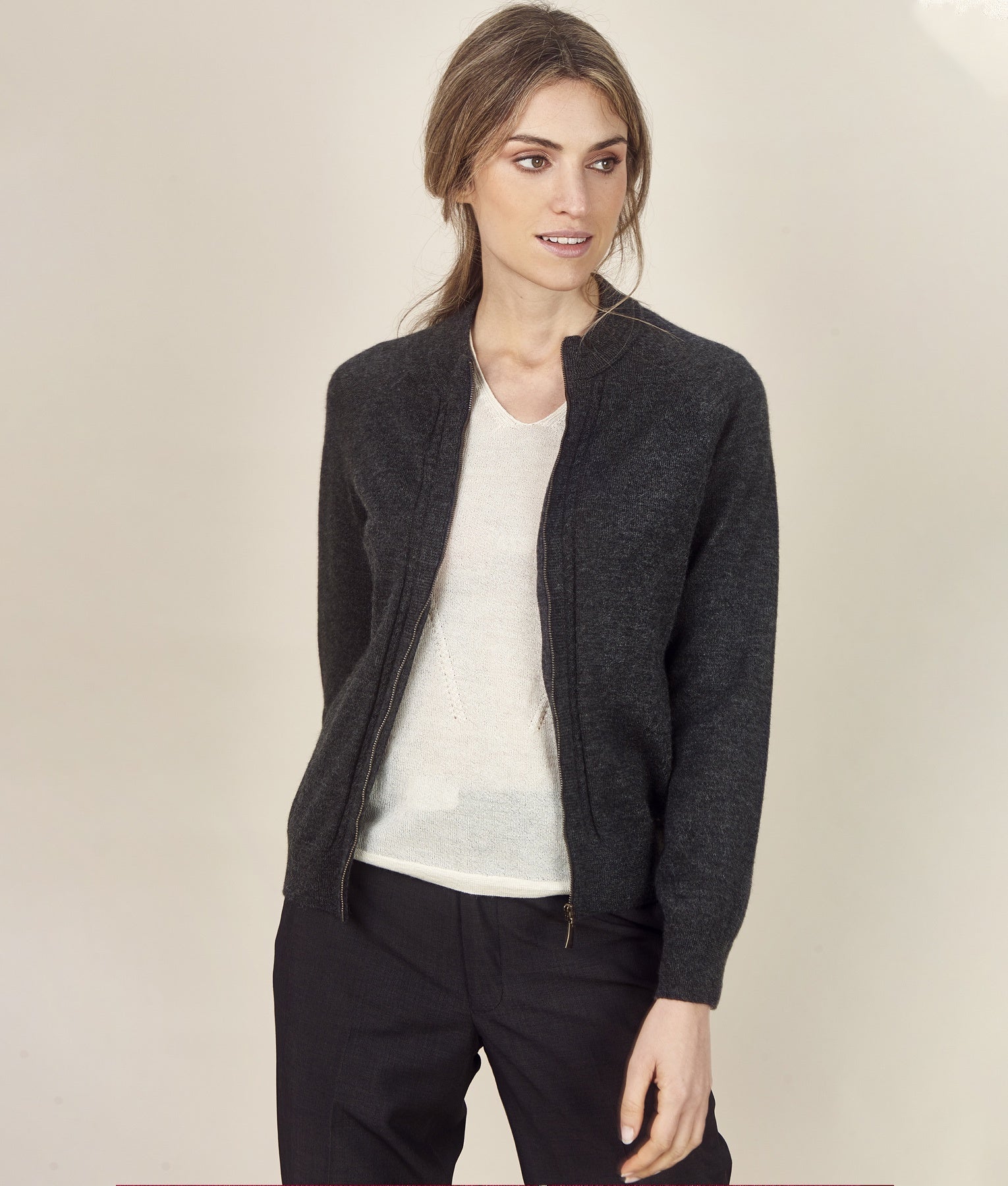 Jersey Zipped Cardigan 403