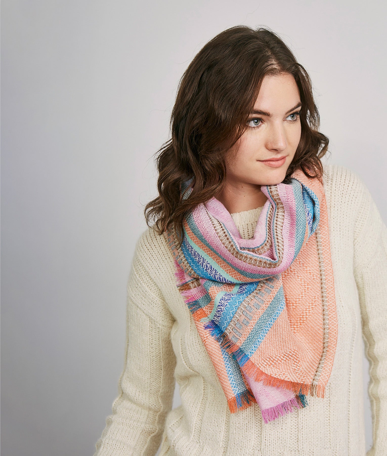 Stripes and diamonds scarf C003