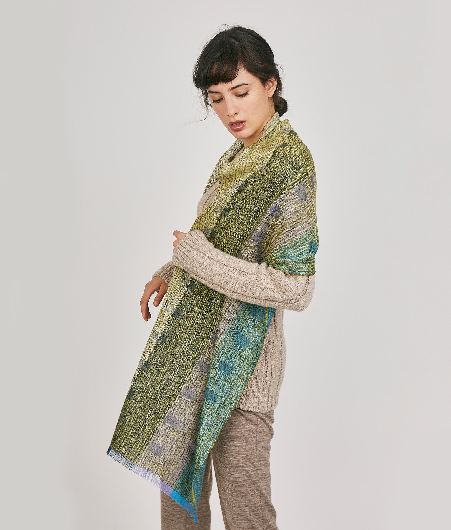 Boxed weaves scarf C002