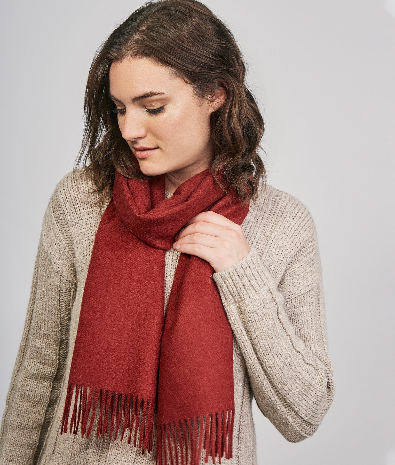Long brushed scarf RJ14608